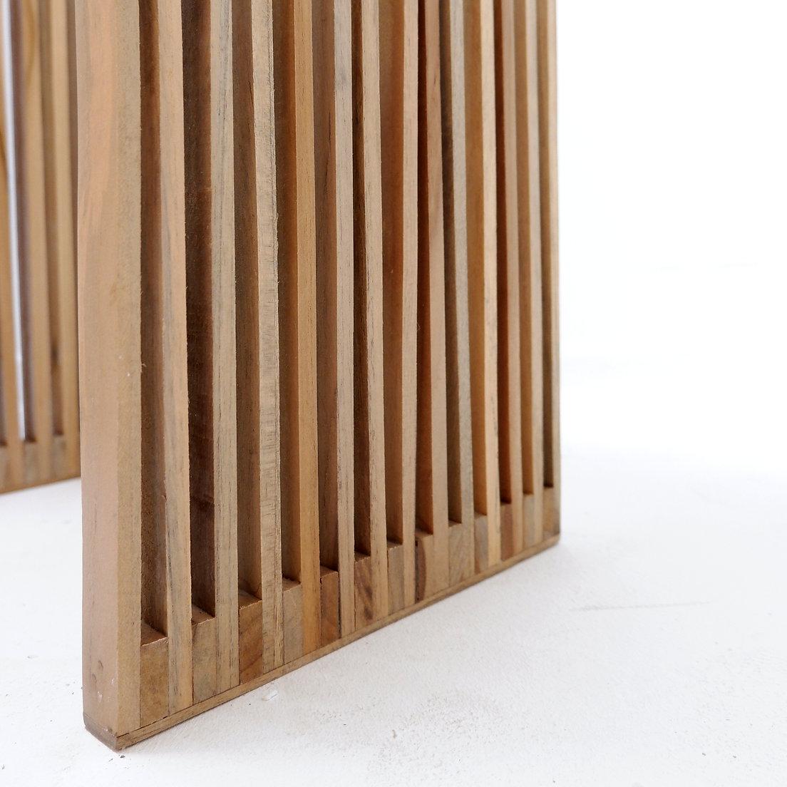 Pair of Slatted Wood nesting plant stands For Sale 5
