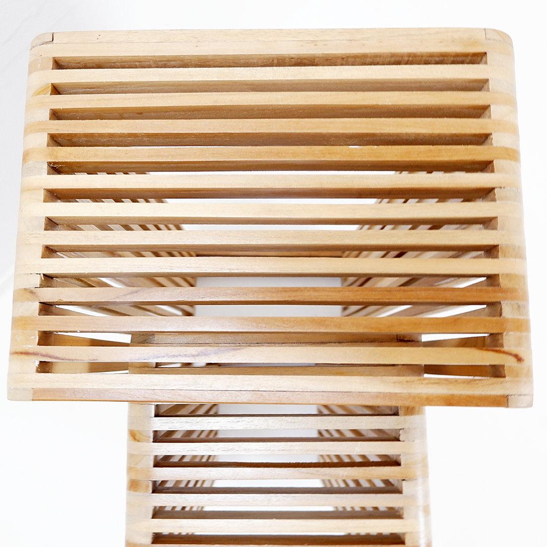 Pair of Slatted Wood nesting plant stands For Sale 4