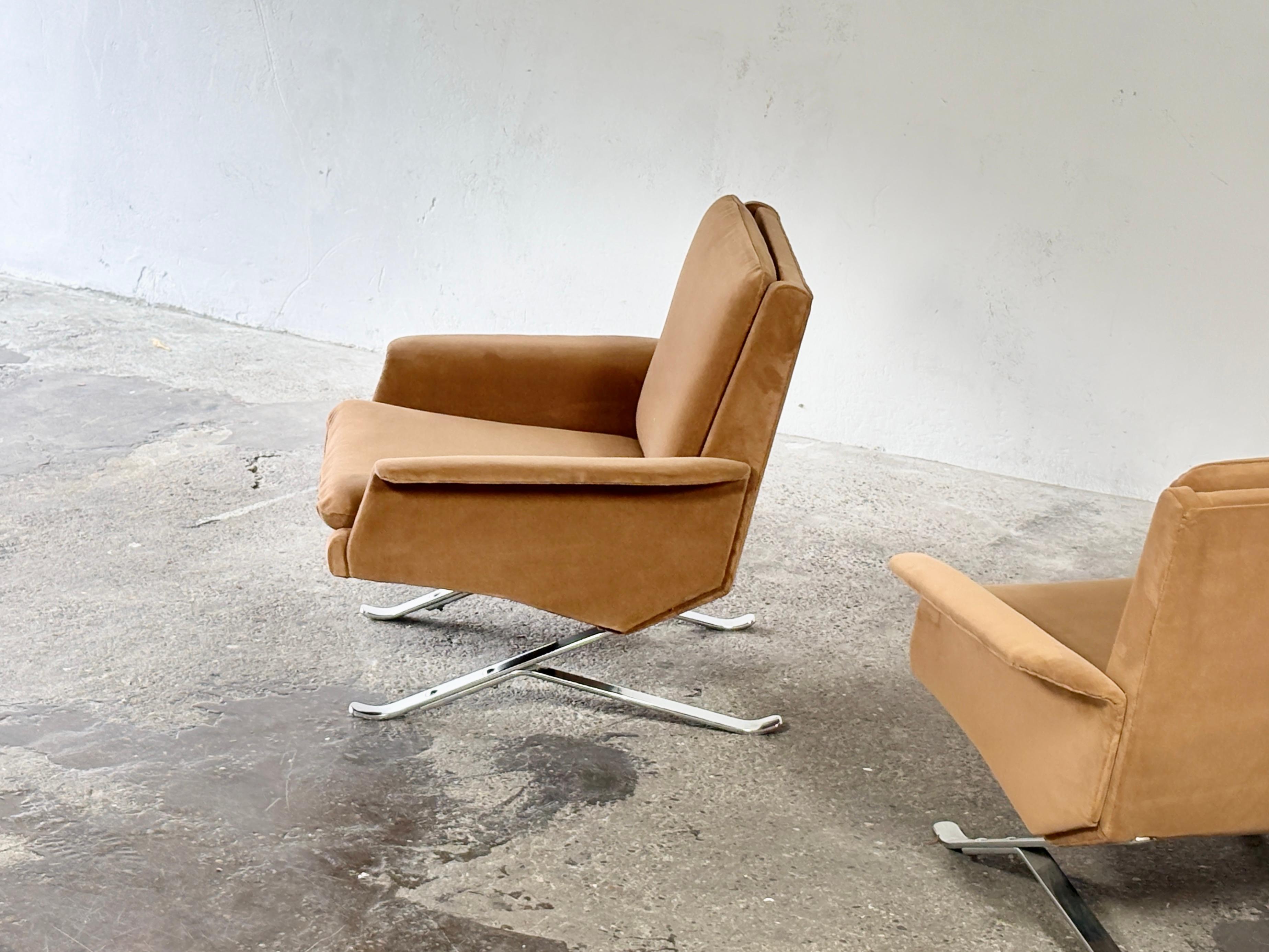 Pair of Sled base lounge chairs designed by Arnold Bode for Tectaform 1950ies For Sale 5