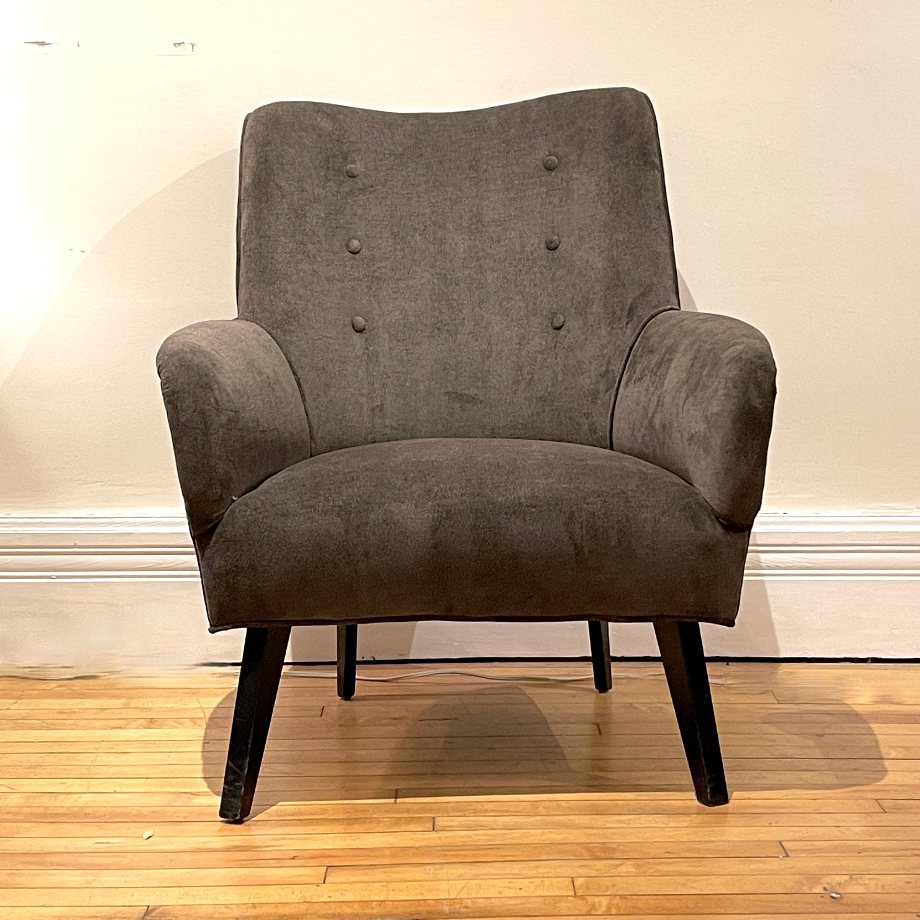 Pair of Sleek Italian Sculptural Midcentury Modern Chairs, New Velvet Upholstery 4