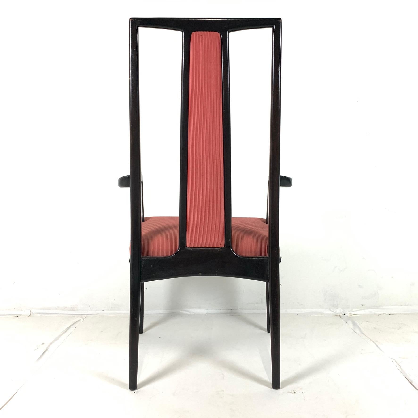 Pair of Sleek Mahogany Parzinger Style Dining / Occasional Chairs by John Stuart For Sale 1