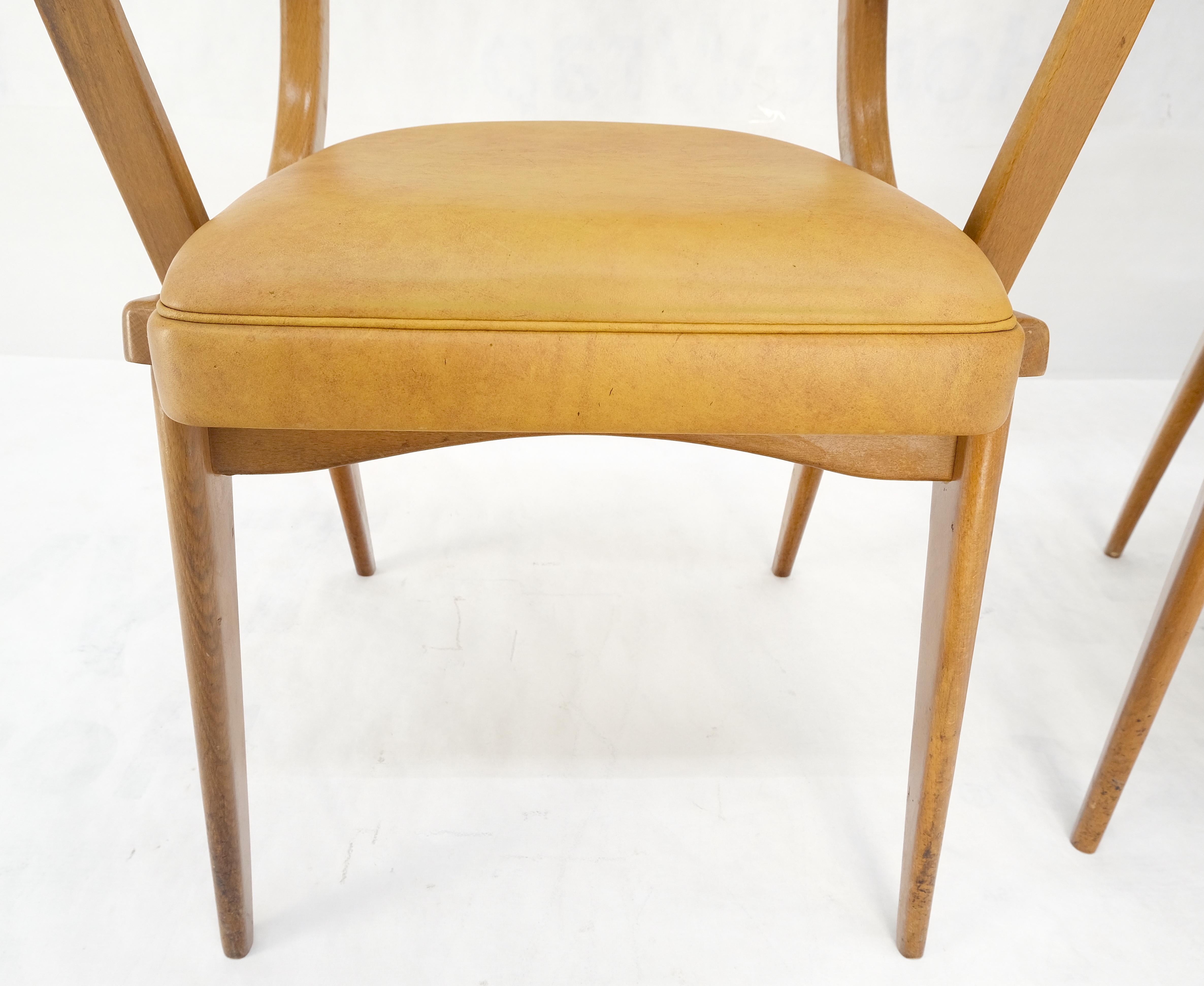 Paire de chaises de salle à manger en bois de hêtre courbé à pieds en forme de compas MINT de la modernité du milieu du siècle dernier en vente 6