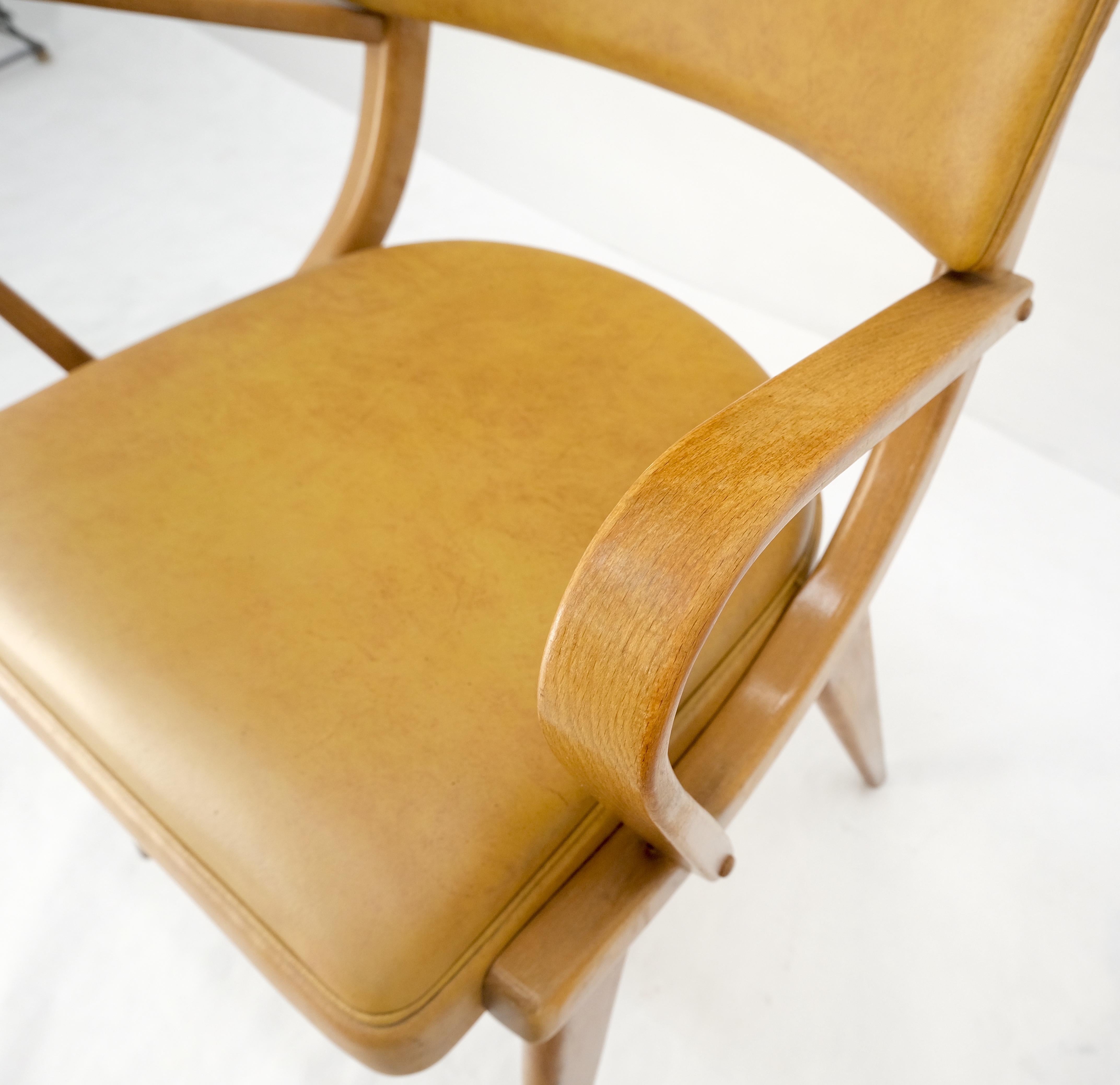 Paire de chaises de salle à manger en bois de hêtre courbé à pieds en forme de compas MINT de la modernité du milieu du siècle dernier en vente 9
