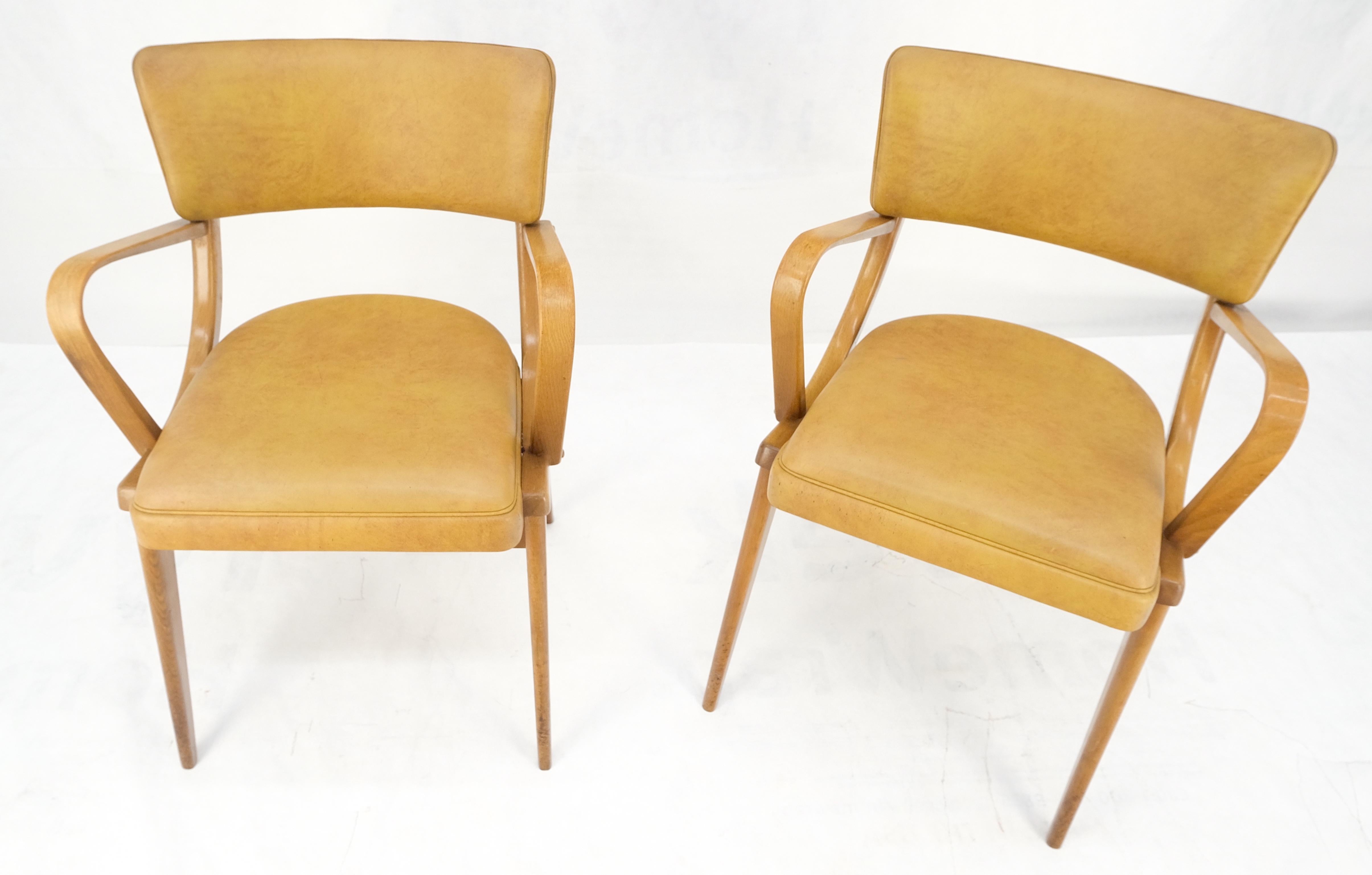 Paire de chaises de salle à manger en bois de hêtre courbé à pieds en forme de compas MINT de la modernité du milieu du siècle dernier en vente 11
