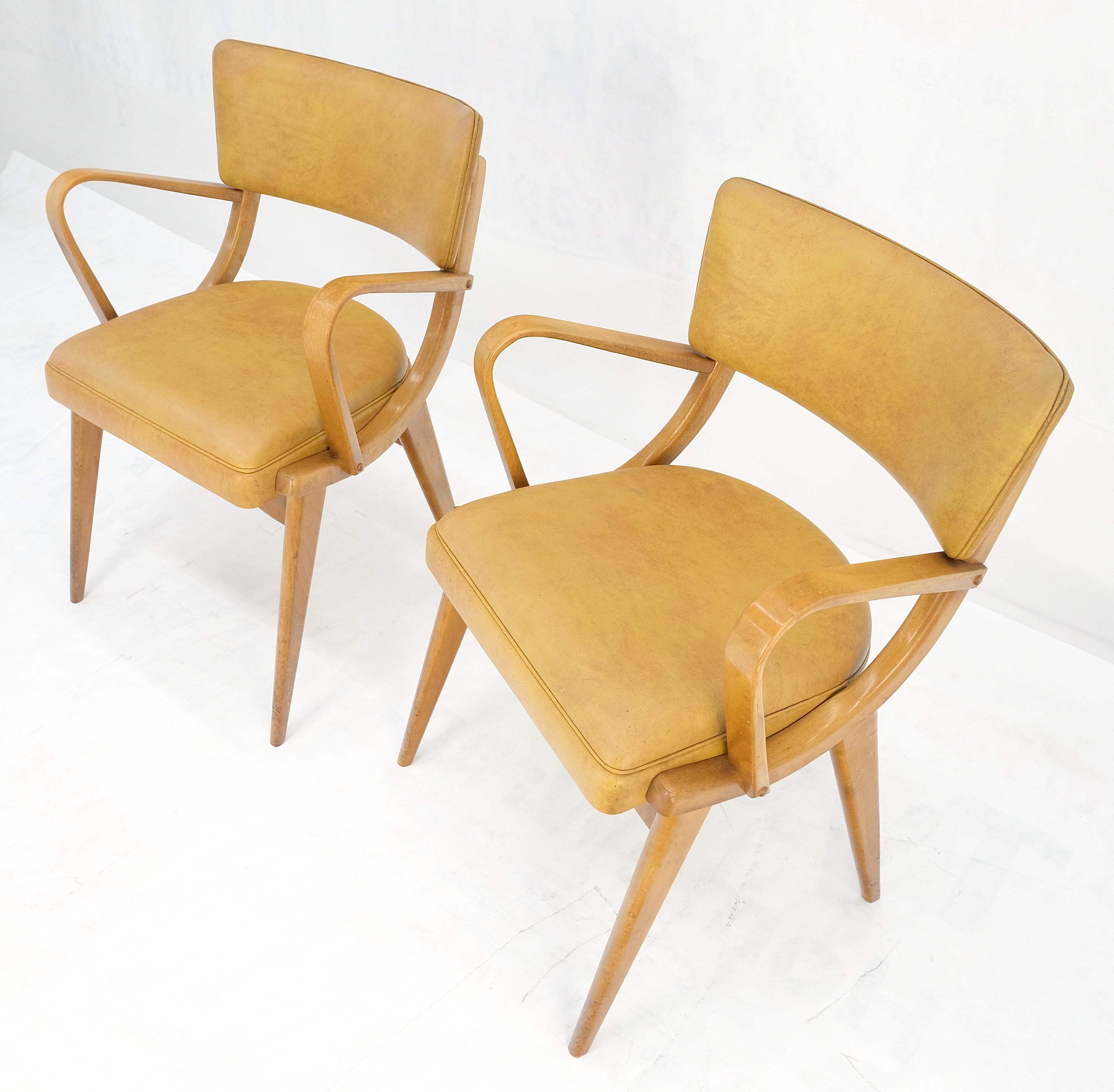 Paire de chaises de salle à manger en bois de hêtre courbé à pieds en forme de compas MINT de la modernité du milieu du siècle dernier en vente 1