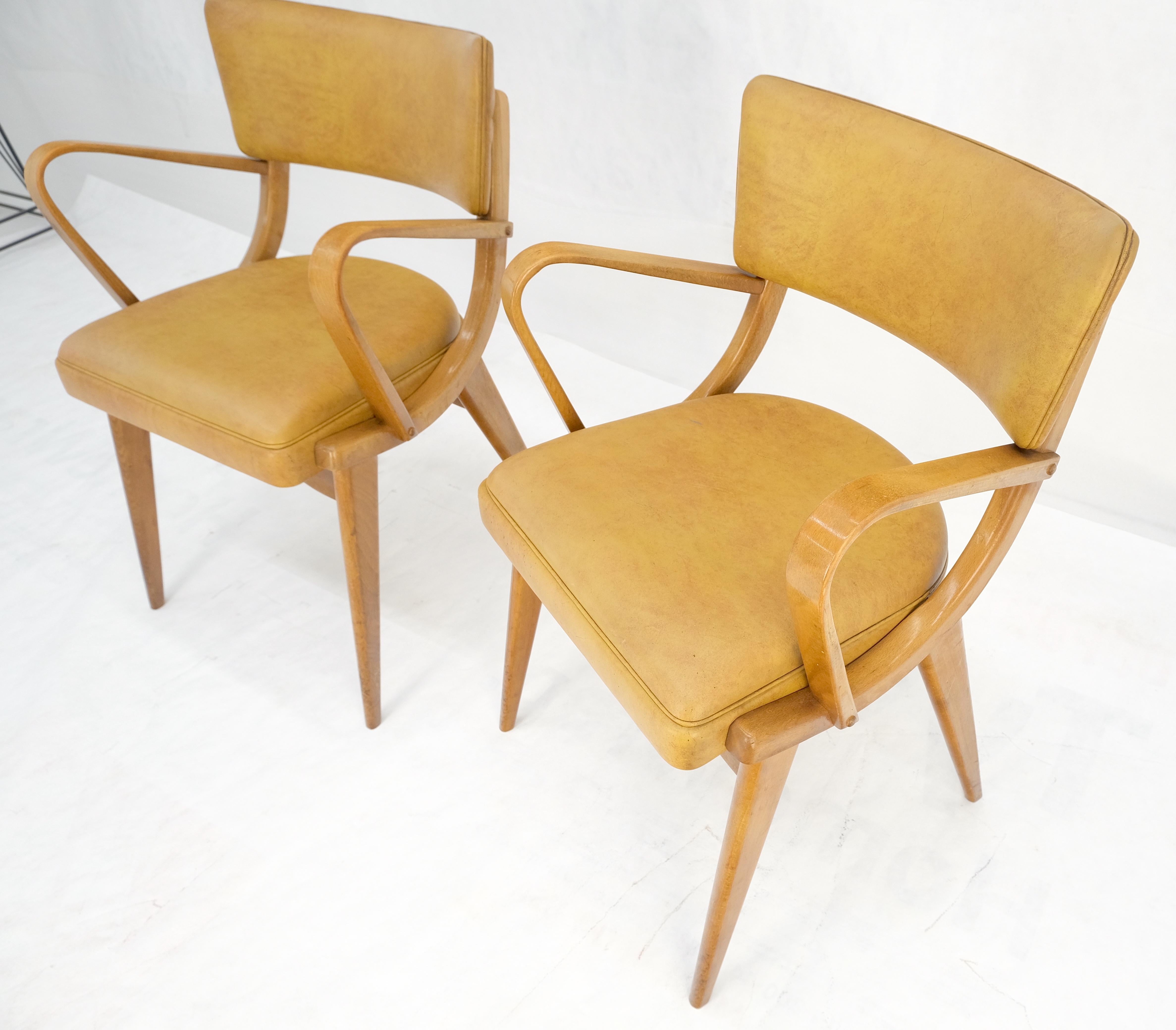 Paire de chaises de salle à manger en bois de hêtre courbé à pieds en forme de compas MINT de la modernité du milieu du siècle dernier en vente 2