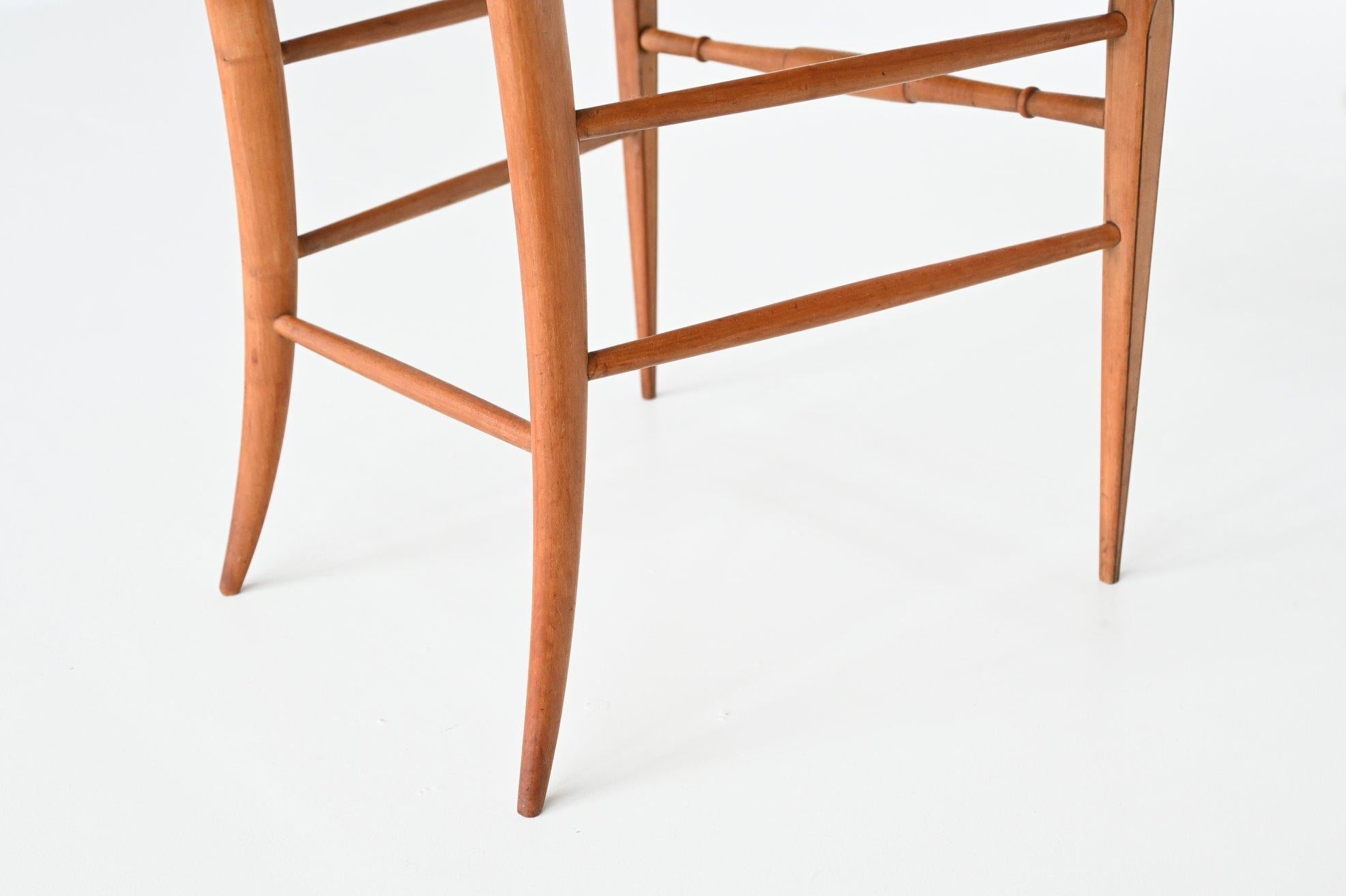 Pair of Slim Shaped Chiavari Side Chairs, Italy, 1950 8