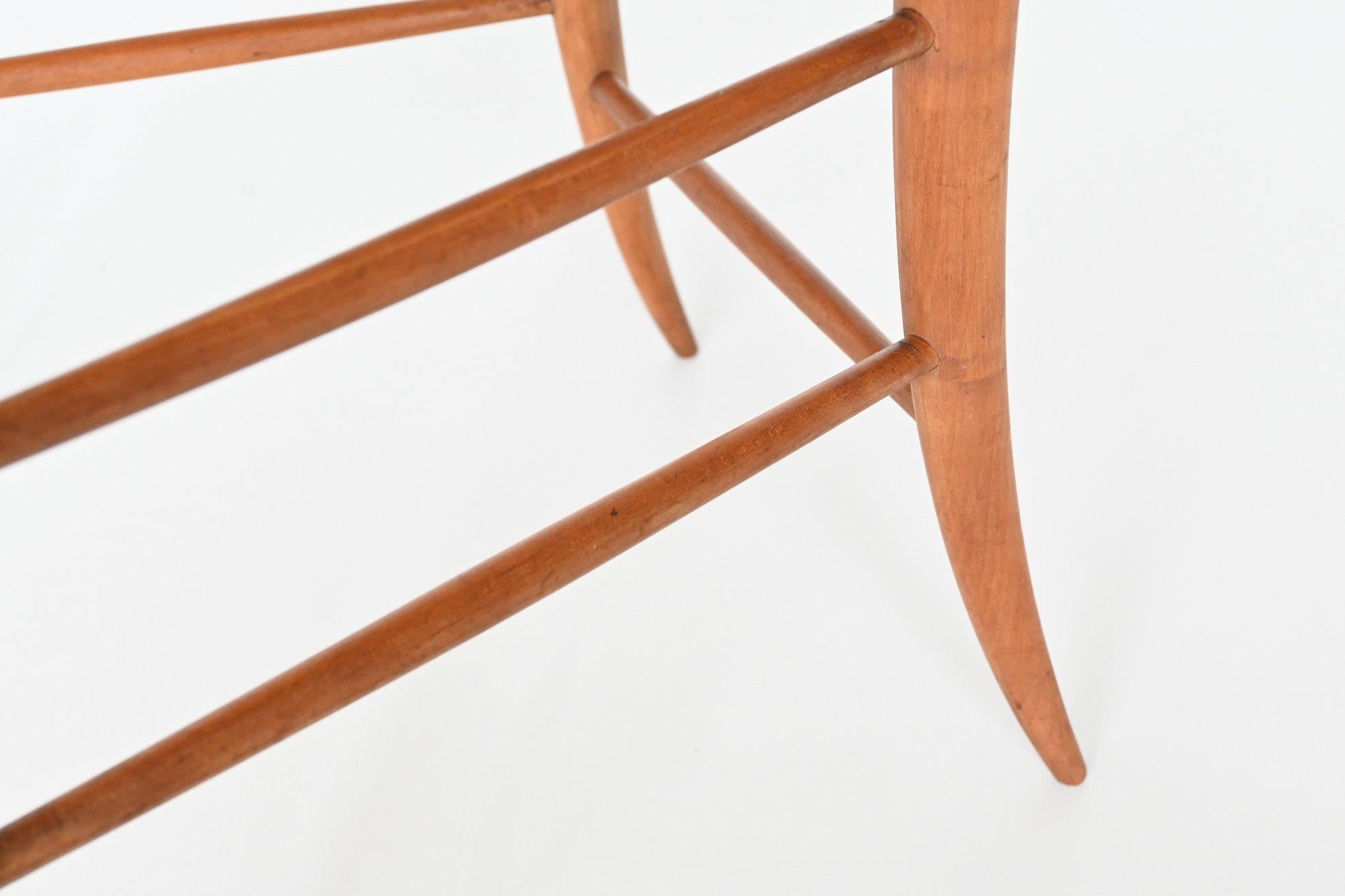Pair of Slim Shaped Chiavari Side Chairs, Italy, 1950 9