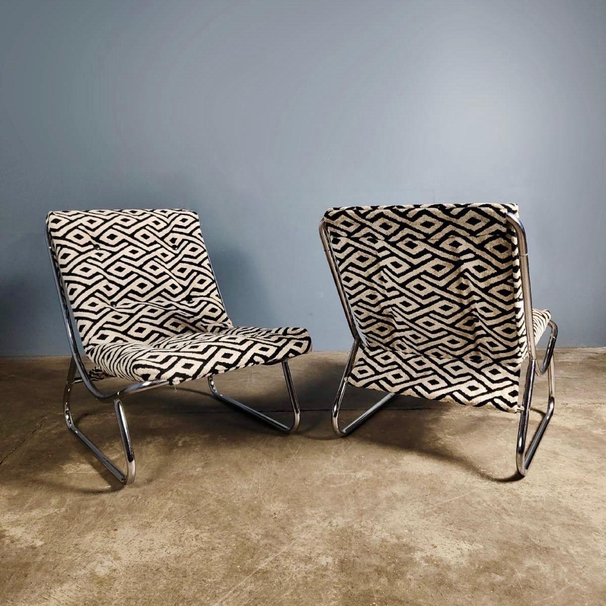 Mid-Century Modern Pair Of Sling Lounge Chairs By Peter Hoyte Mid Century Vintage Retro MCM