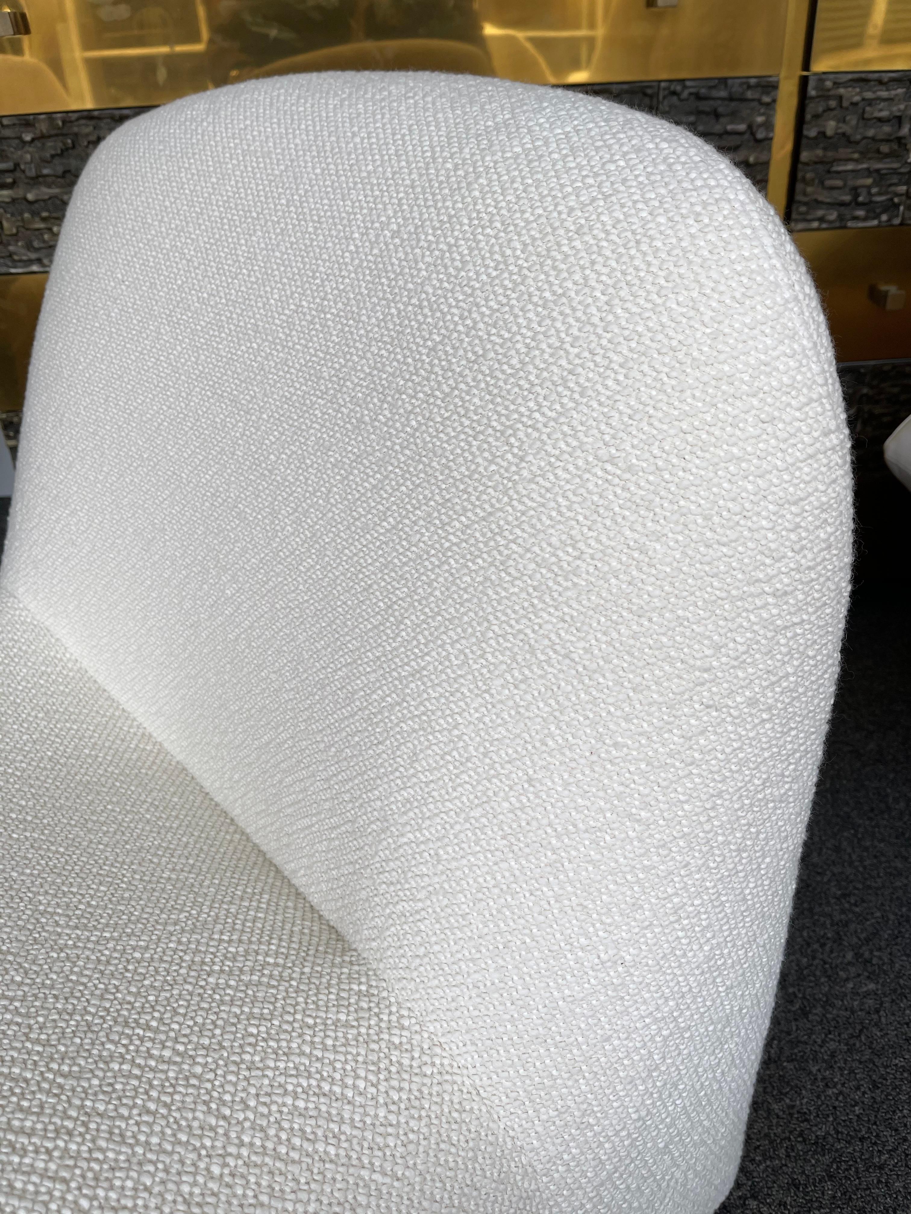 Pair of Slipper Chairs Alky Bouclé Fabric by Giancarlo Piretti, Italy, 1969 5