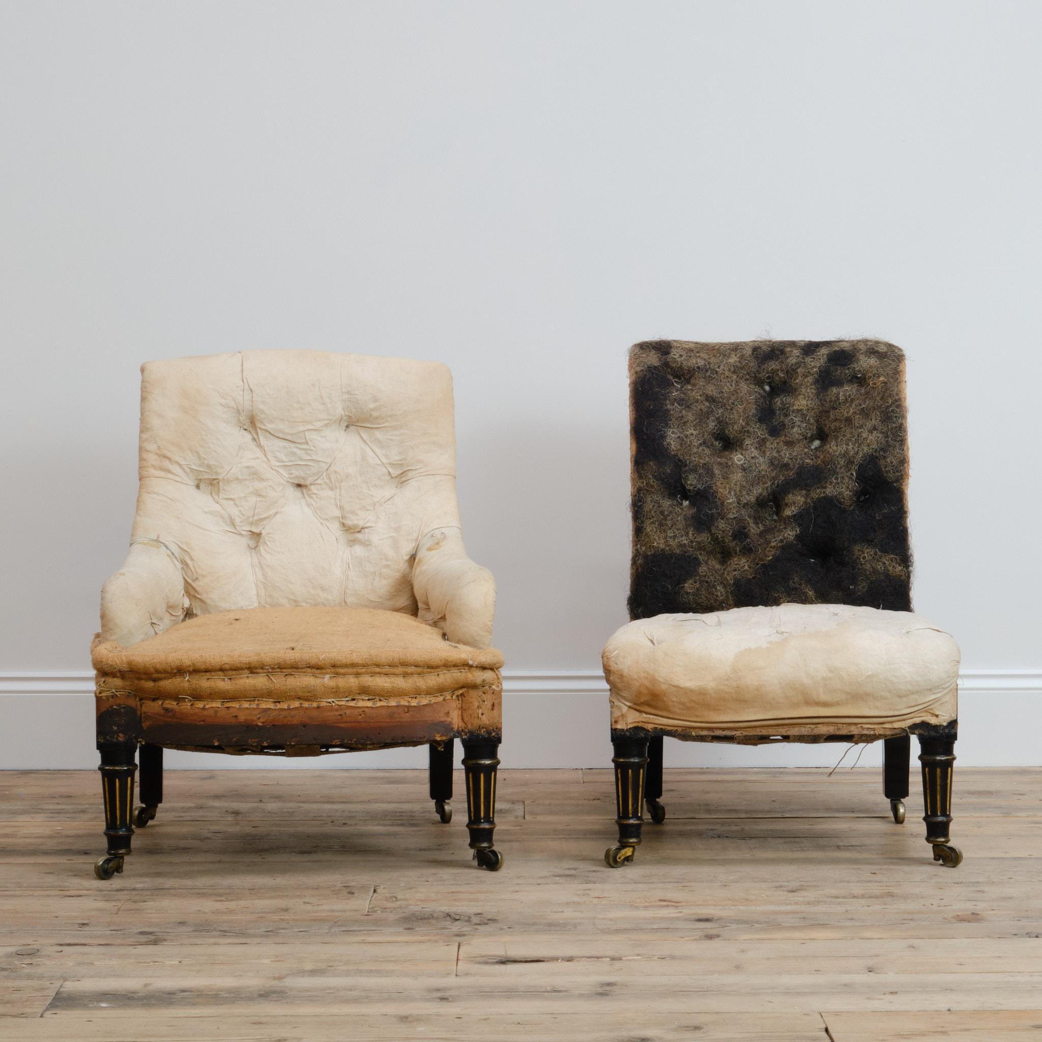 Victorian Pair of Slipper chairs attributed to Gillows