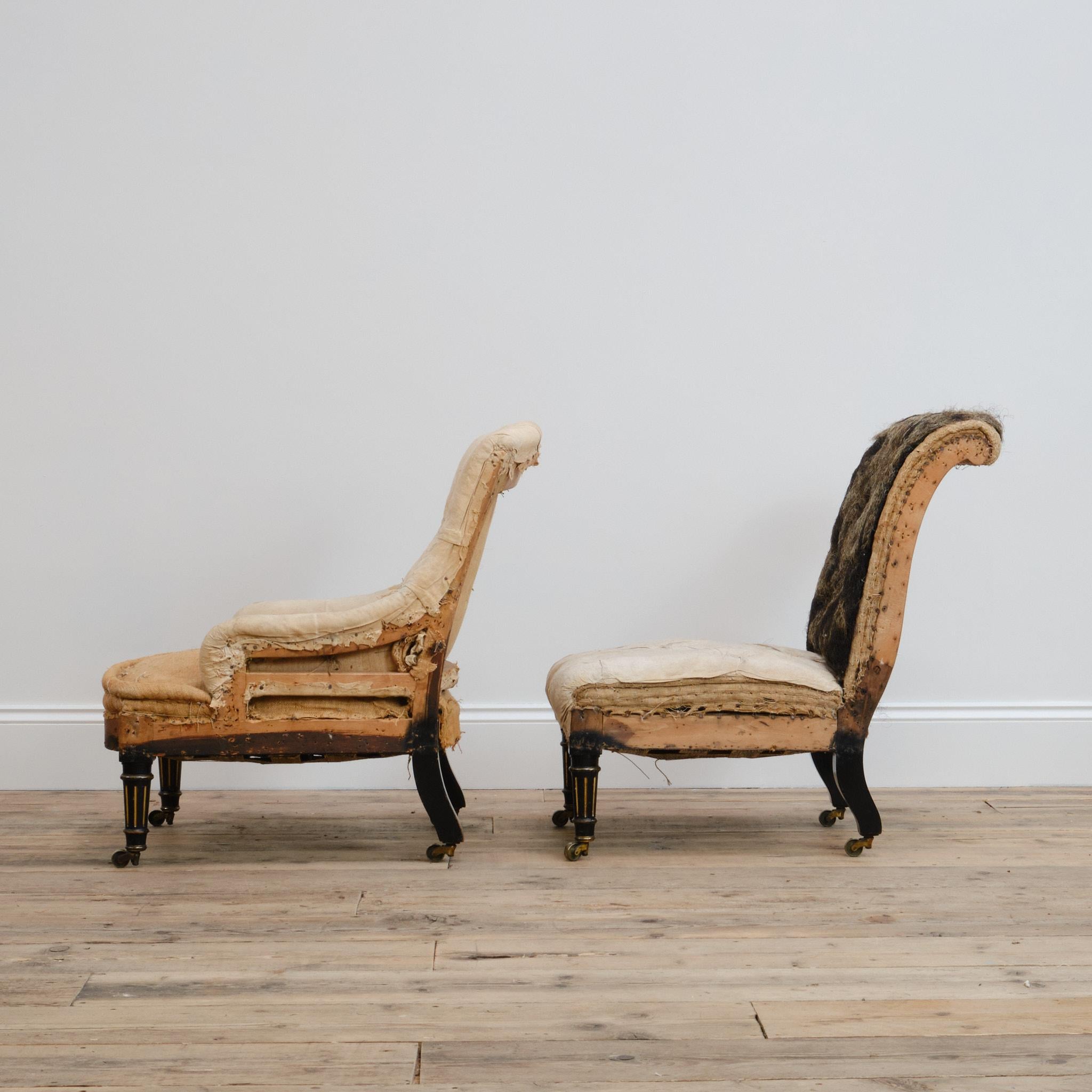 British Pair of Slipper chairs attributed to Gillows