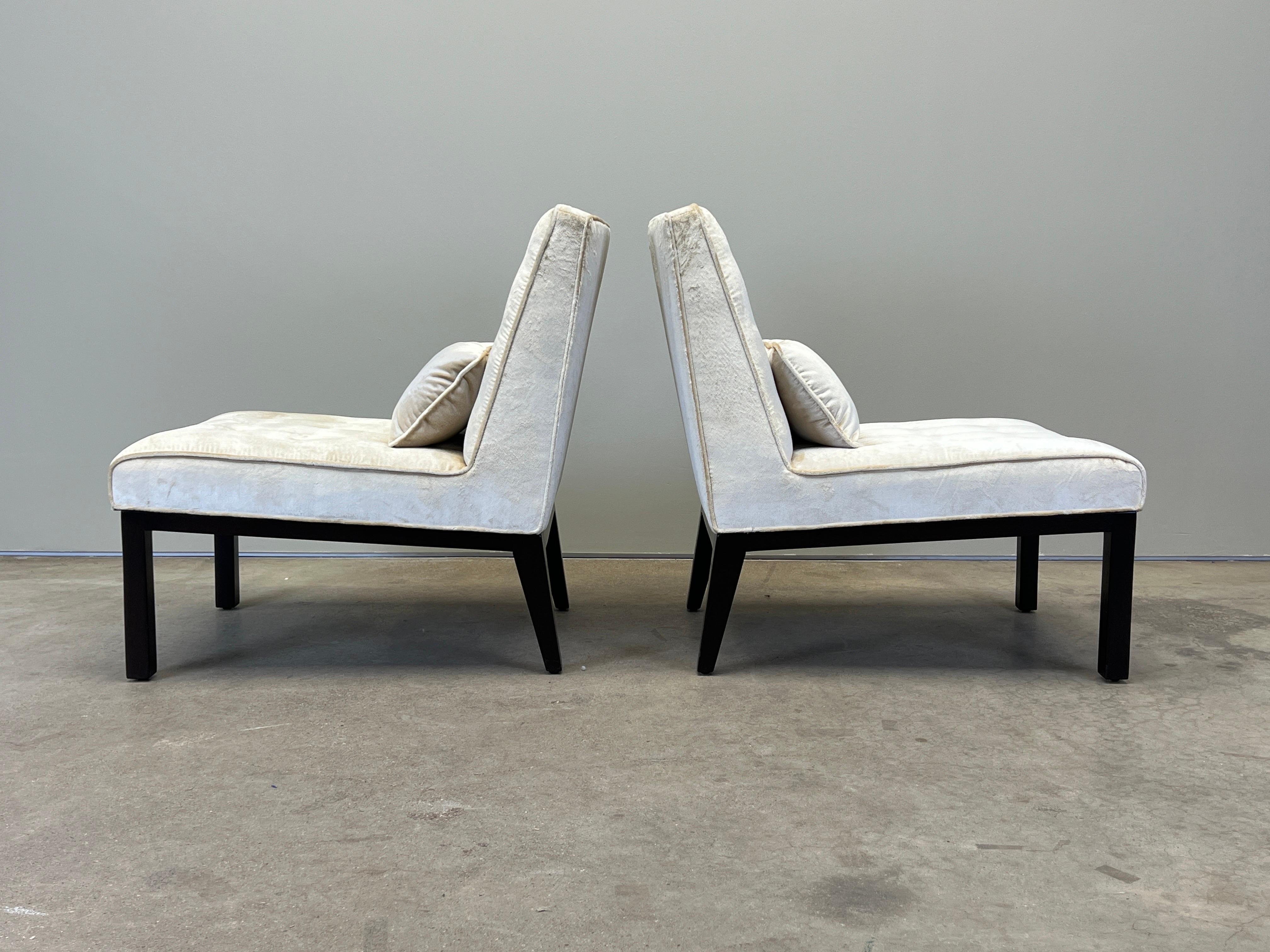 Paire de chaises pantoufles par Edward Wormley pour Dunbar en vente 6