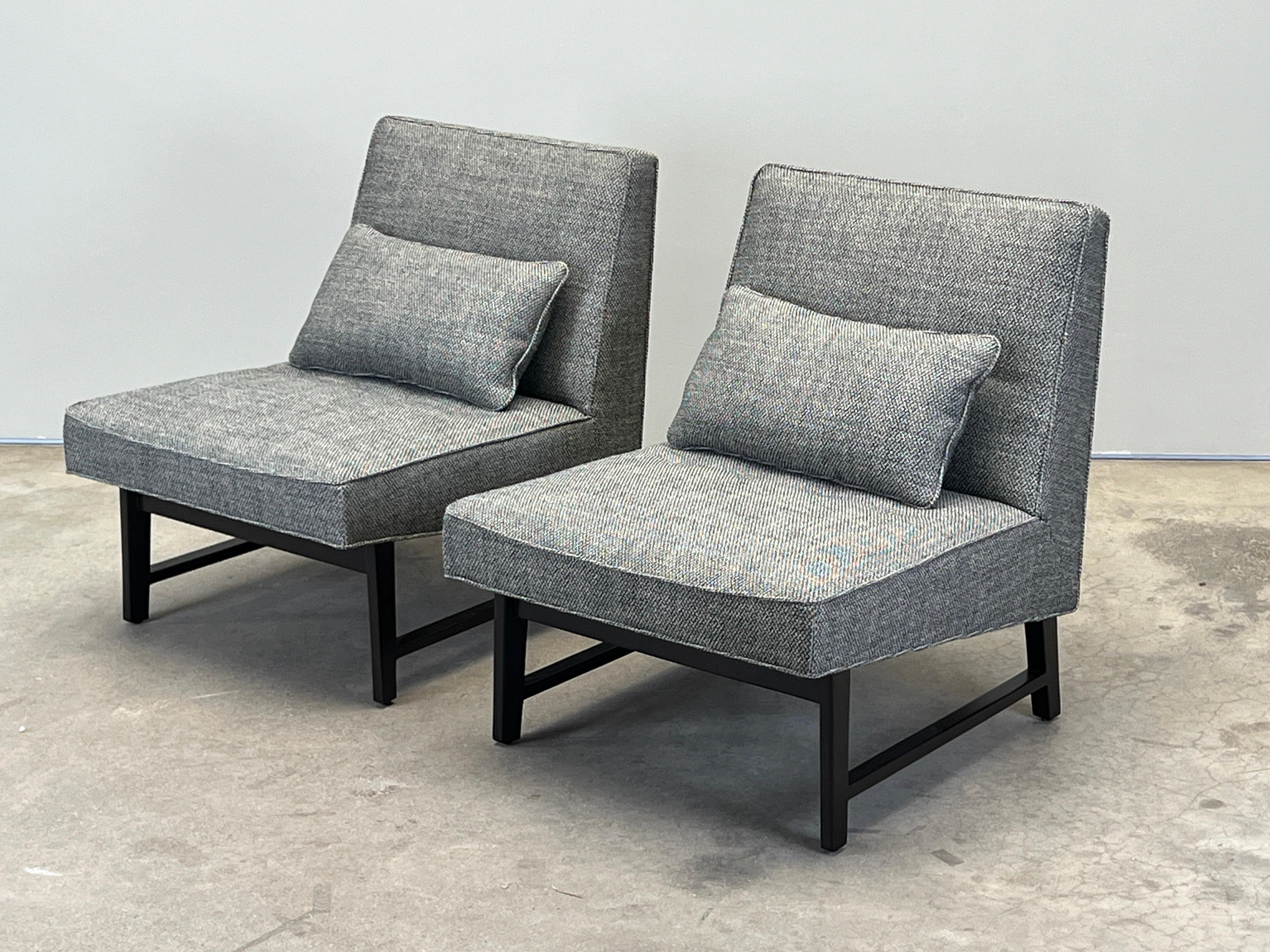 Paire de chaises pantoufles par Edward Wormley pour Dunbar en vente 7