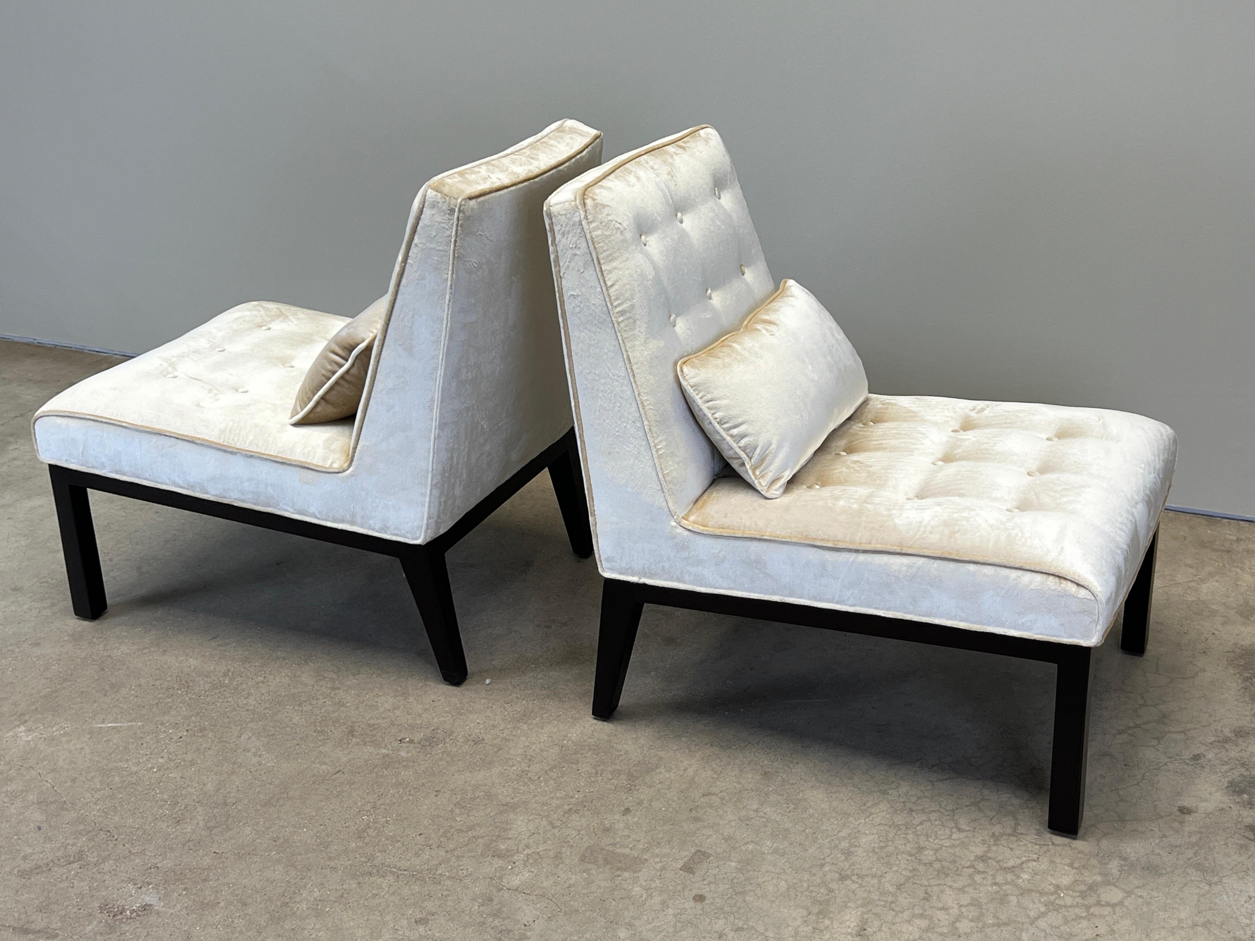 Paire de chaises pantoufles par Edward Wormley pour Dunbar en vente 7