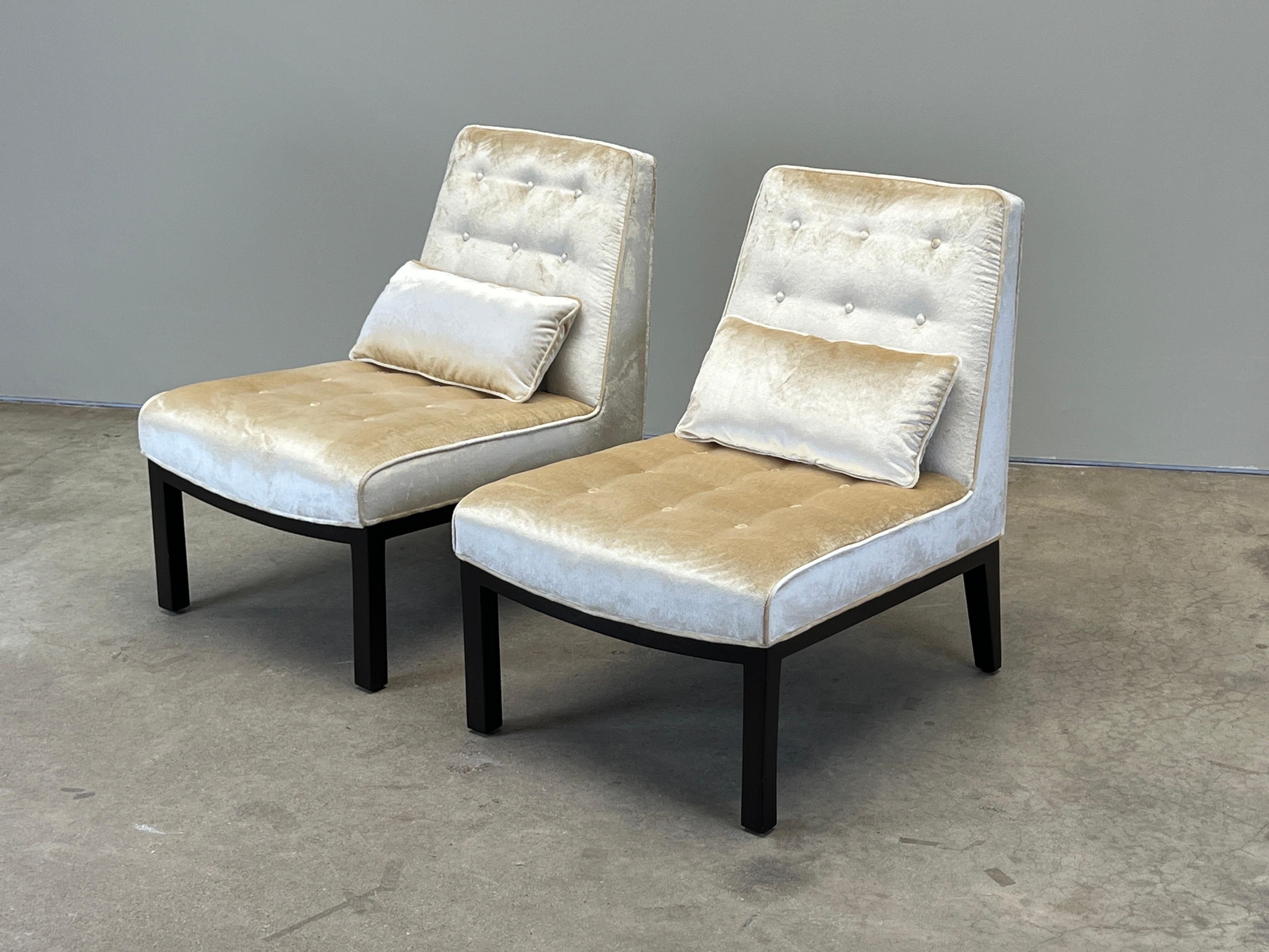 Paire de chaises pantoufles par Edward Wormley pour Dunbar en vente 10