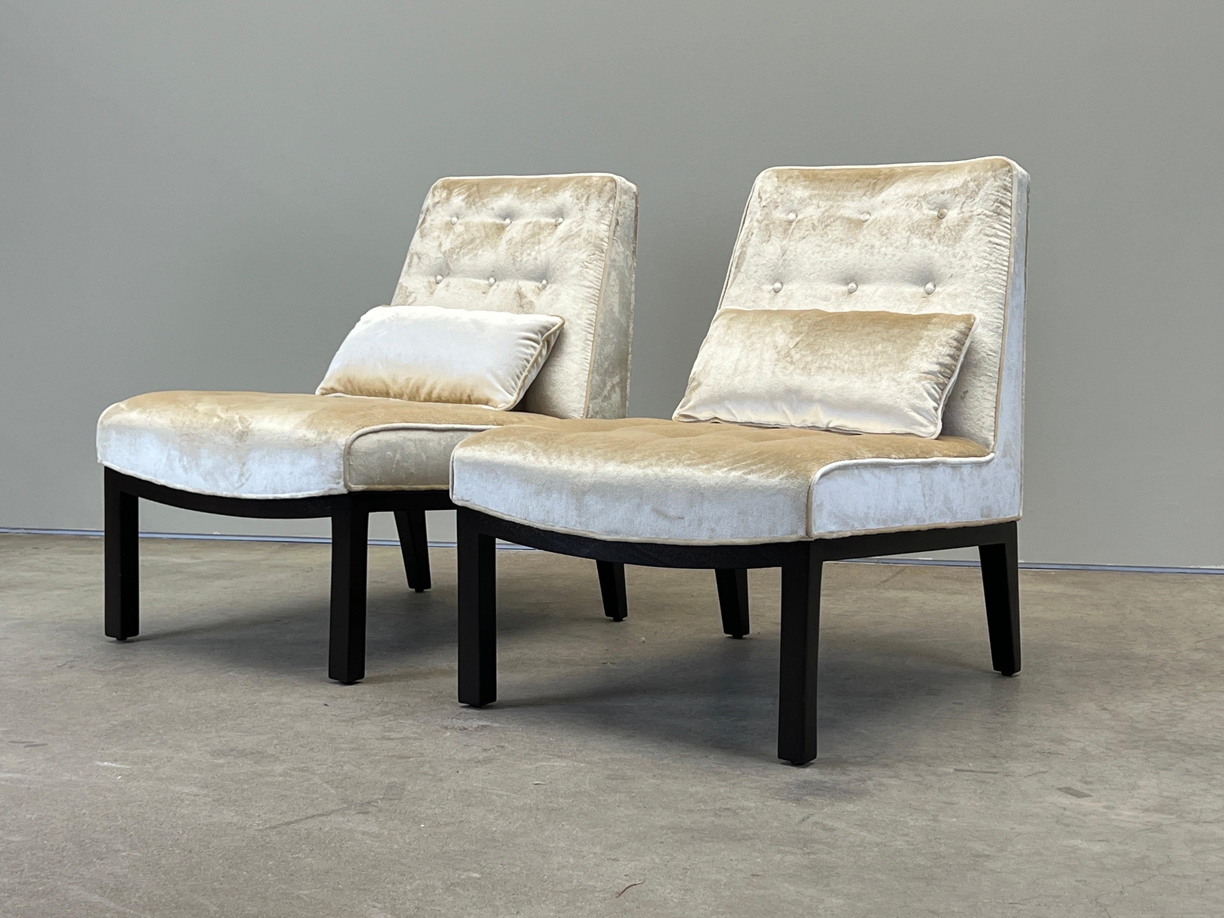 Paire de chaises pantoufles par Edward Wormley pour Dunbar en vente 13