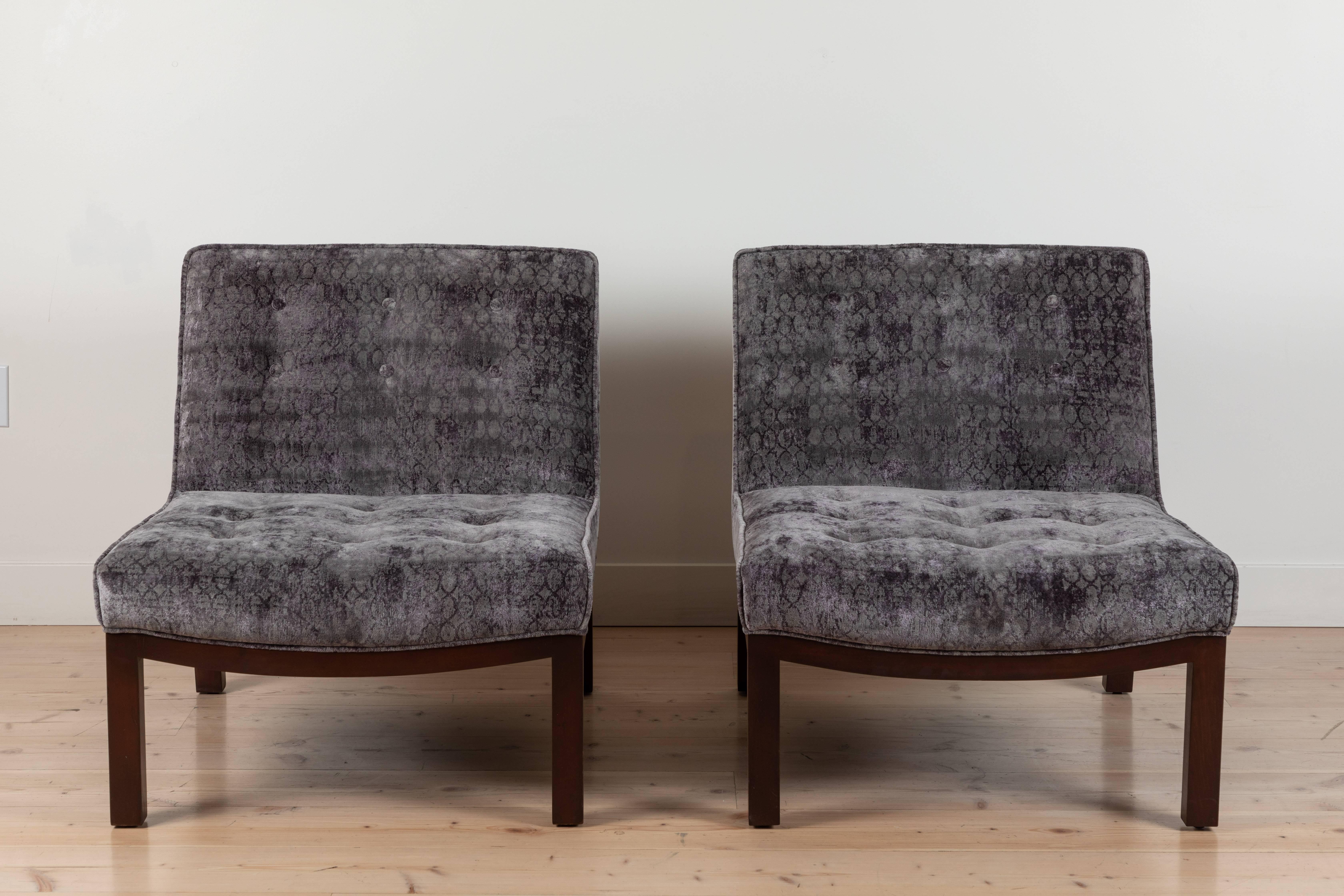 Pair of slipper chairs by Edward Wormley for Dunbar.