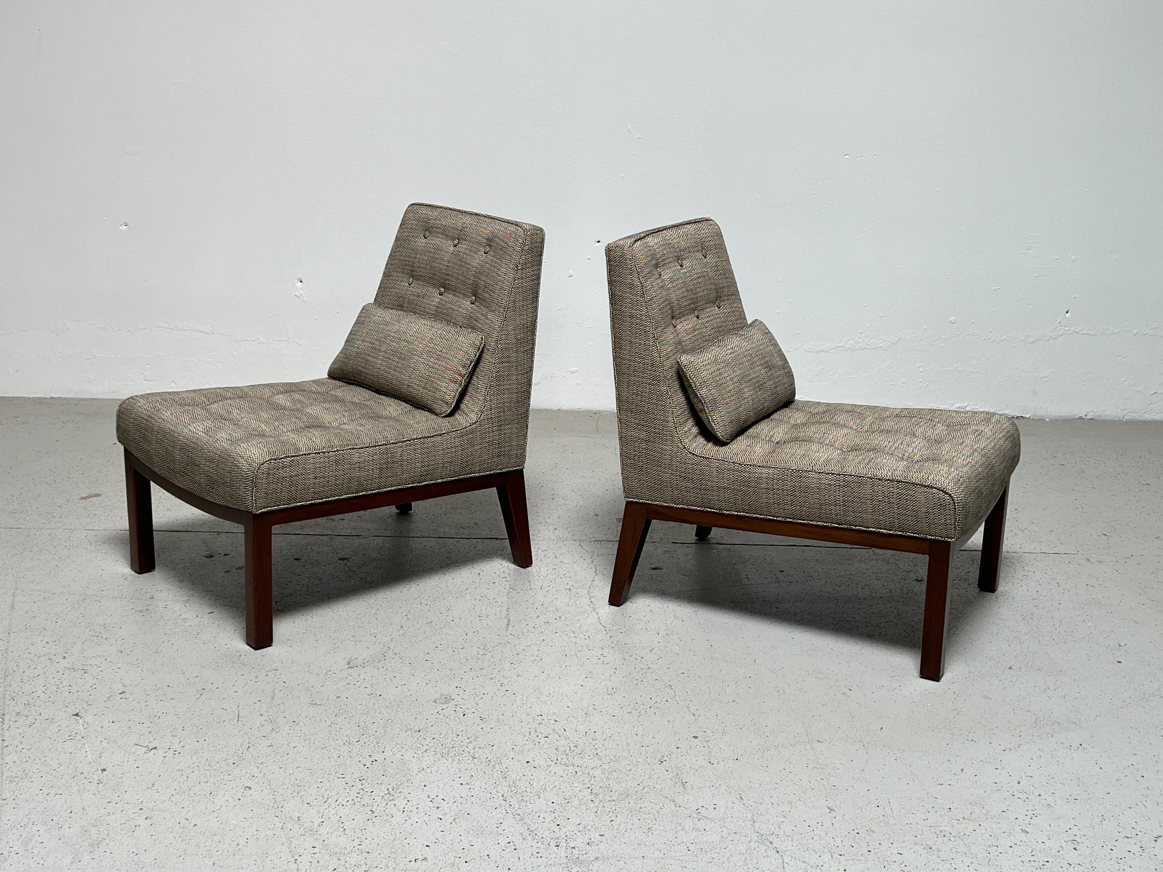 Paar Sessel ohne Armlehne von Edward Wormley für Dunbar im Zustand „Gut“ im Angebot in Dallas, TX