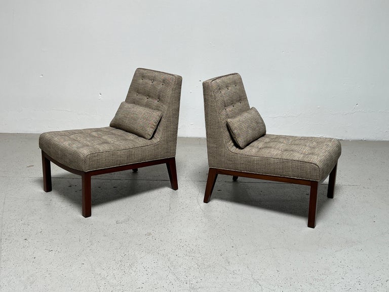 Pair of Slipper Chairs by Edward Wormley for Dunbar In Good Condition For Sale In Dallas, TX