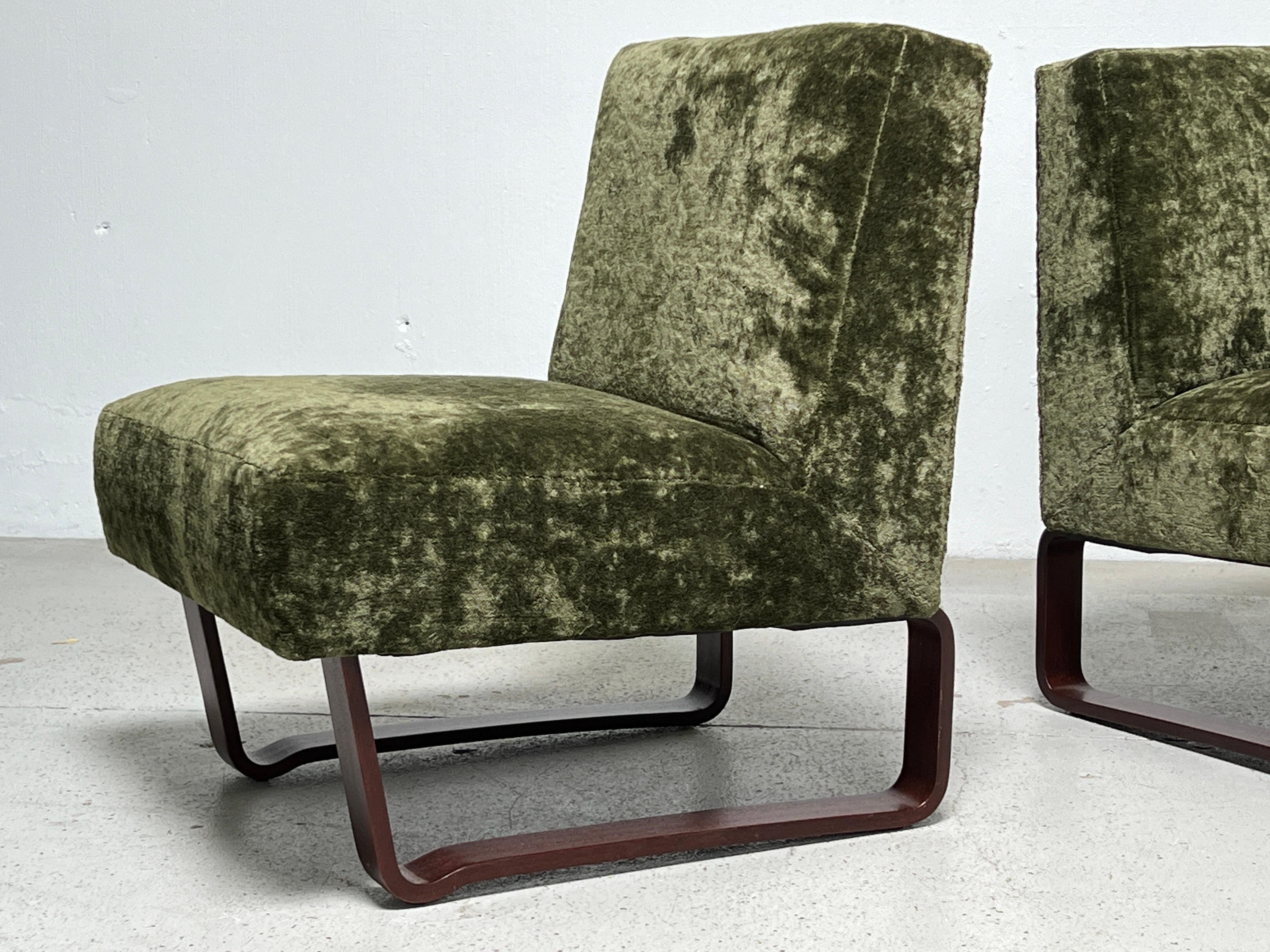 Pair of Slipper Chairs by Edward Wormley for Dunbar In Good Condition In Dallas, TX