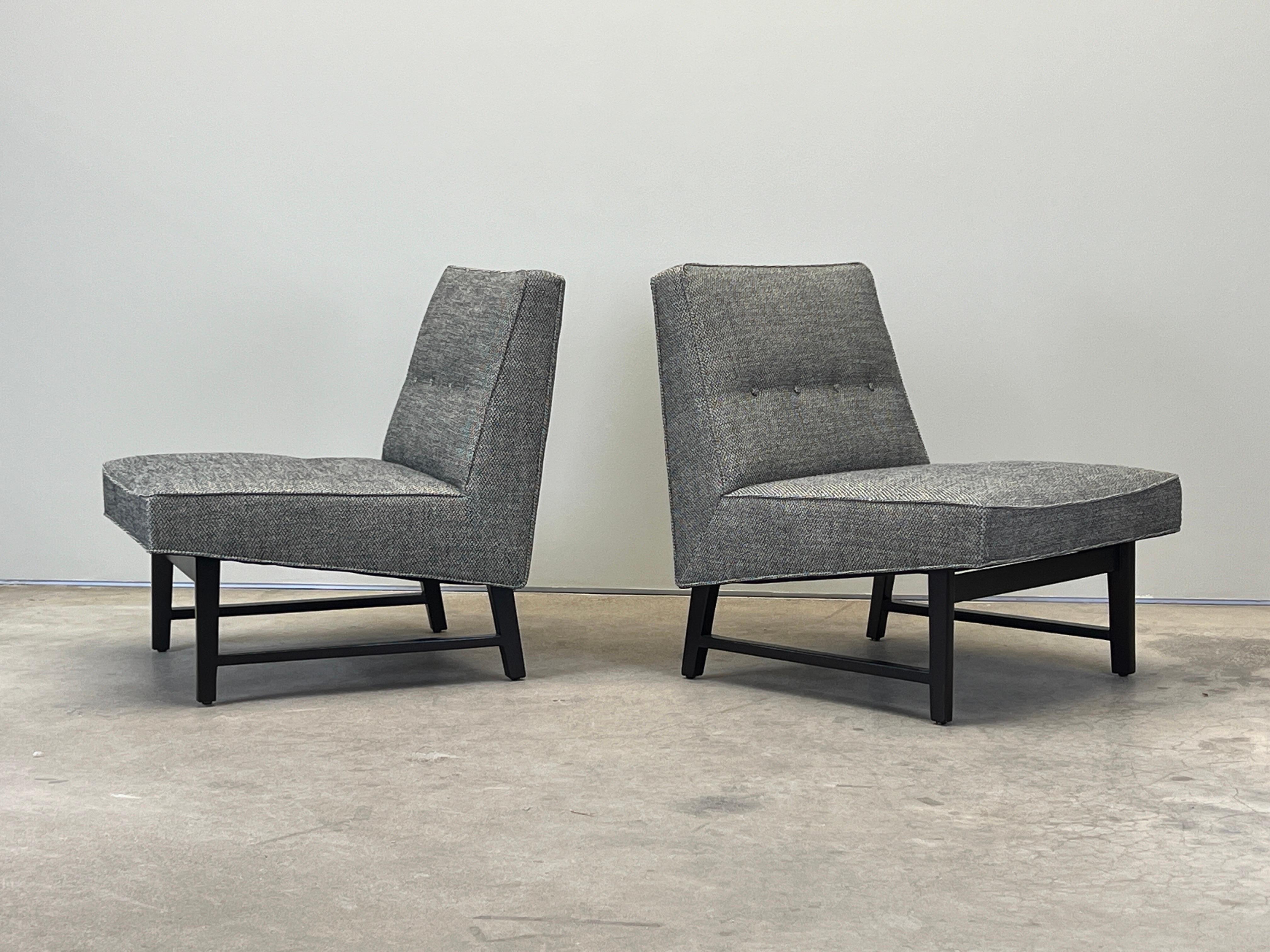 Paire de chaises pantoufles par Edward Wormley pour Dunbar Bon état - En vente à Dallas, TX