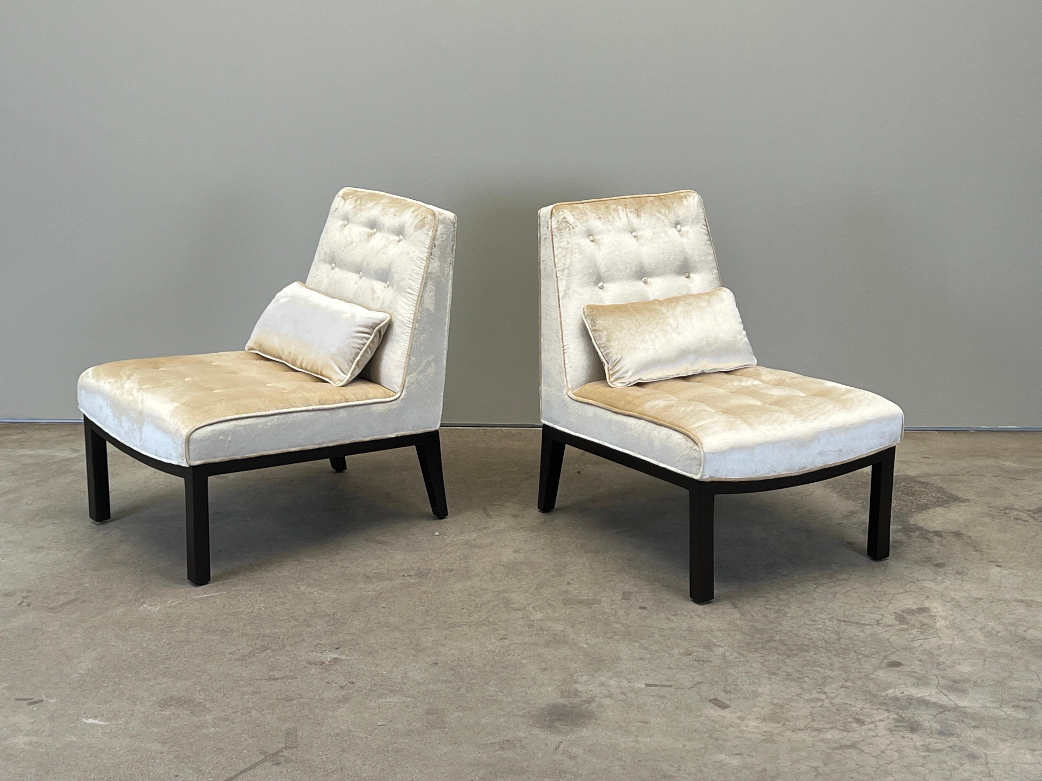 Paire de chaises pantoufles par Edward Wormley pour Dunbar Bon état - En vente à Dallas, TX
