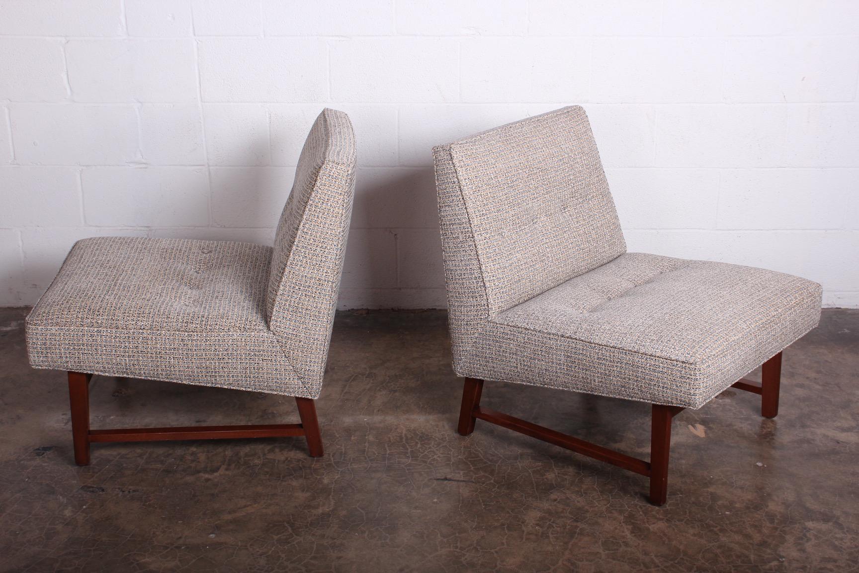 Pair of Slipper Chairs by Edward Wormley for Dunbar In Good Condition For Sale In Dallas, TX