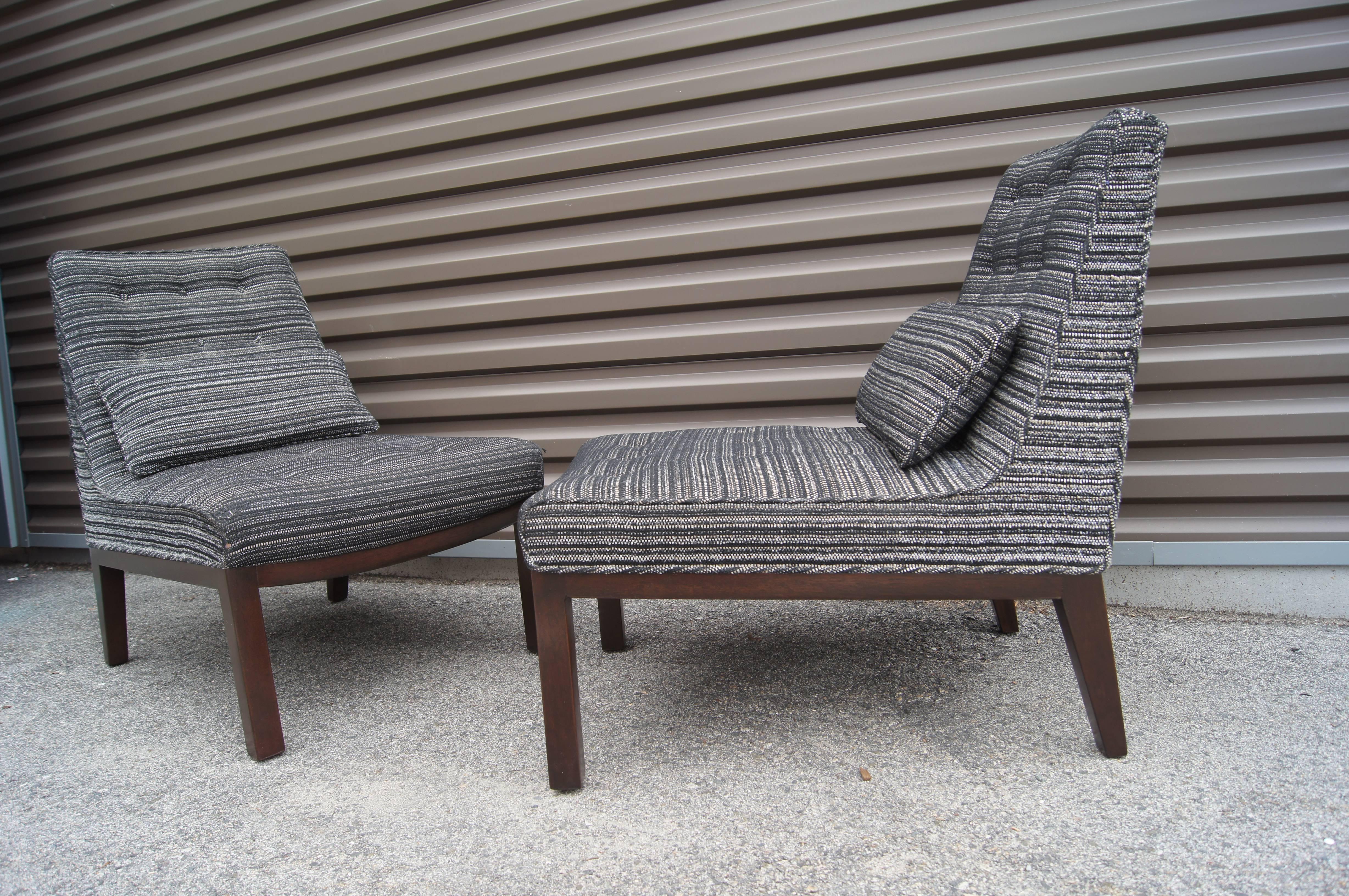 American Pair of Slipper Chairs by Edward Wormley for Dunbar