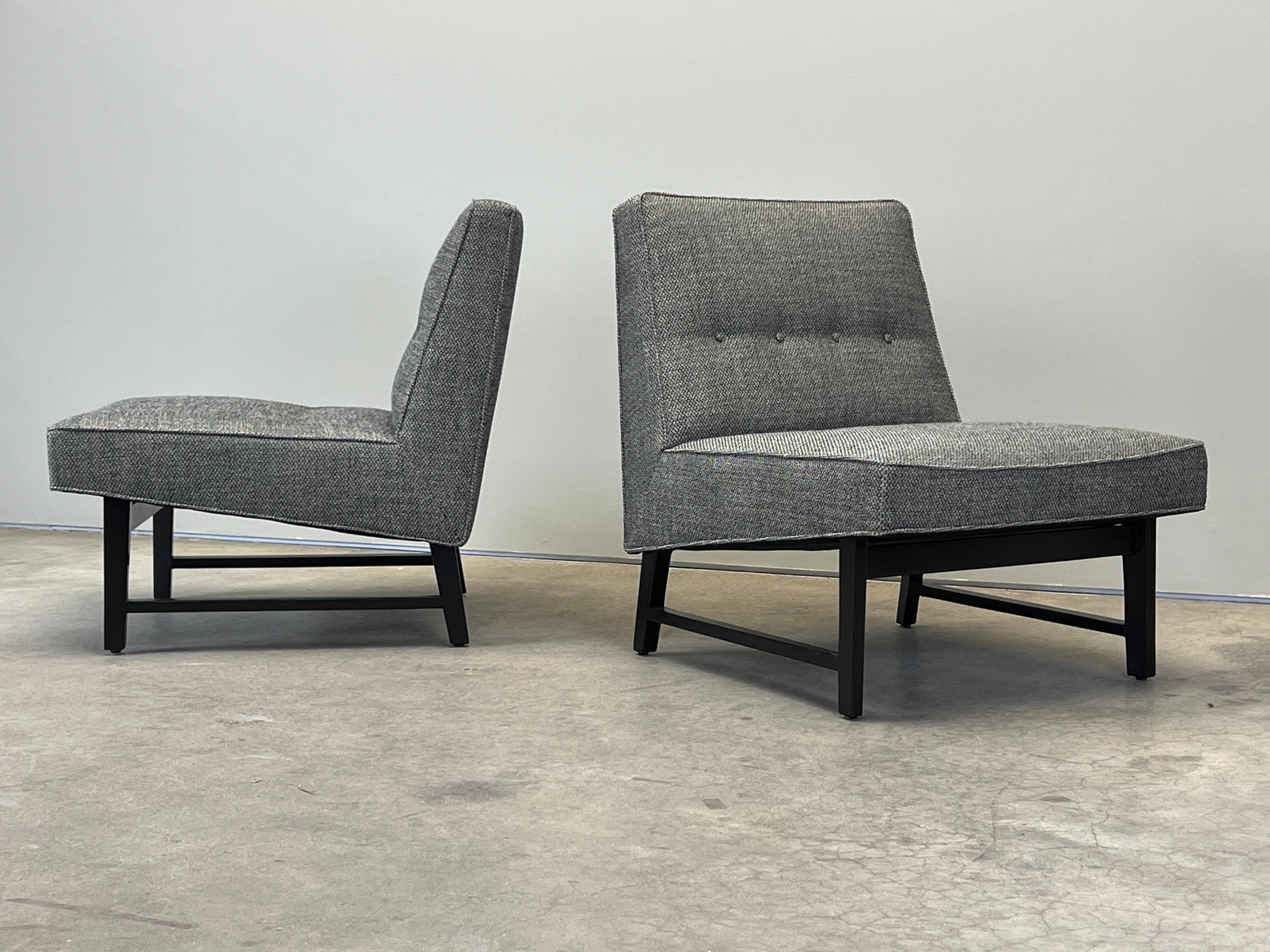 Acajou Paire de chaises pantoufles par Edward Wormley pour Dunbar en vente