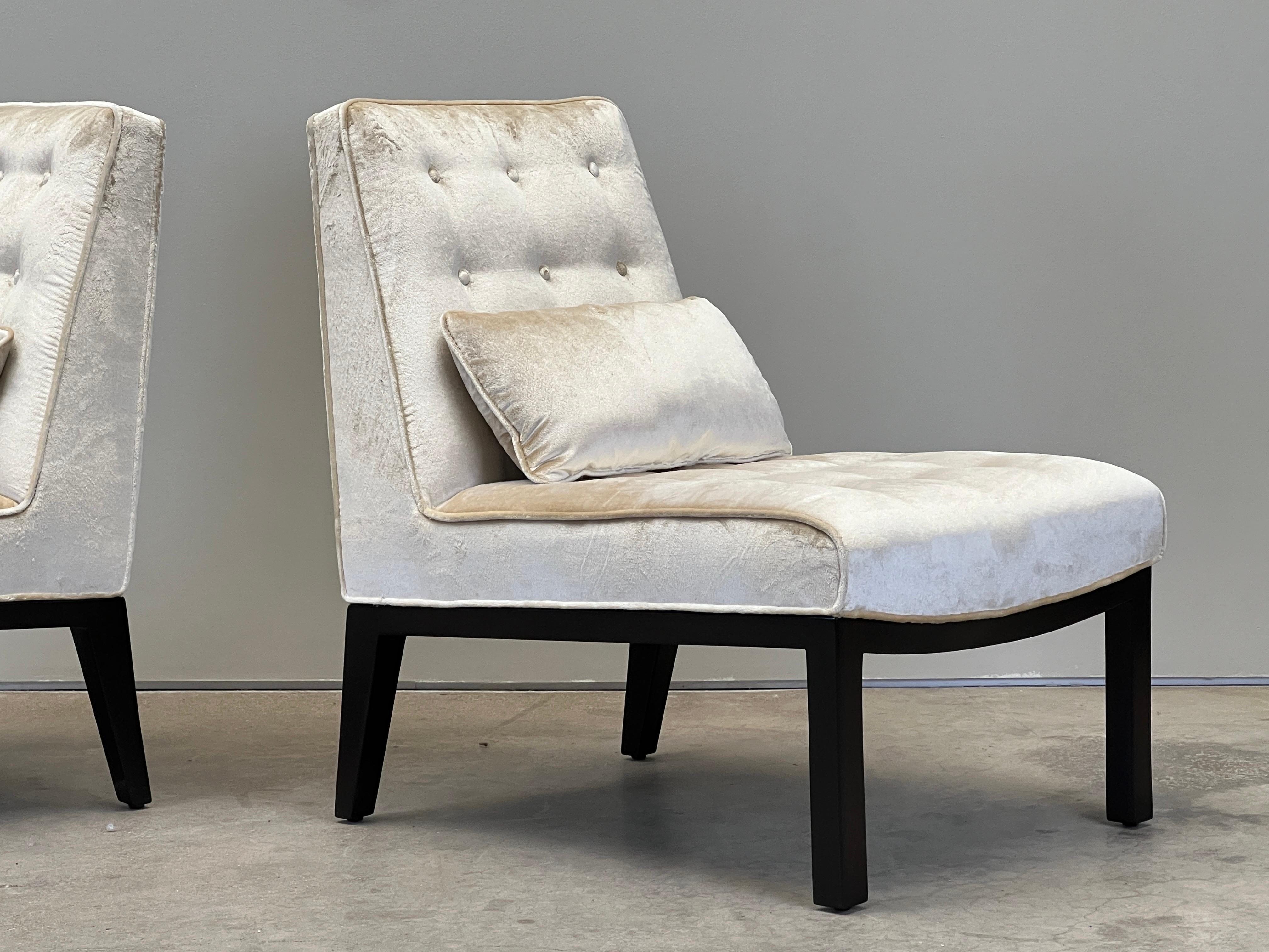 Acajou Paire de chaises pantoufles par Edward Wormley pour Dunbar en vente
