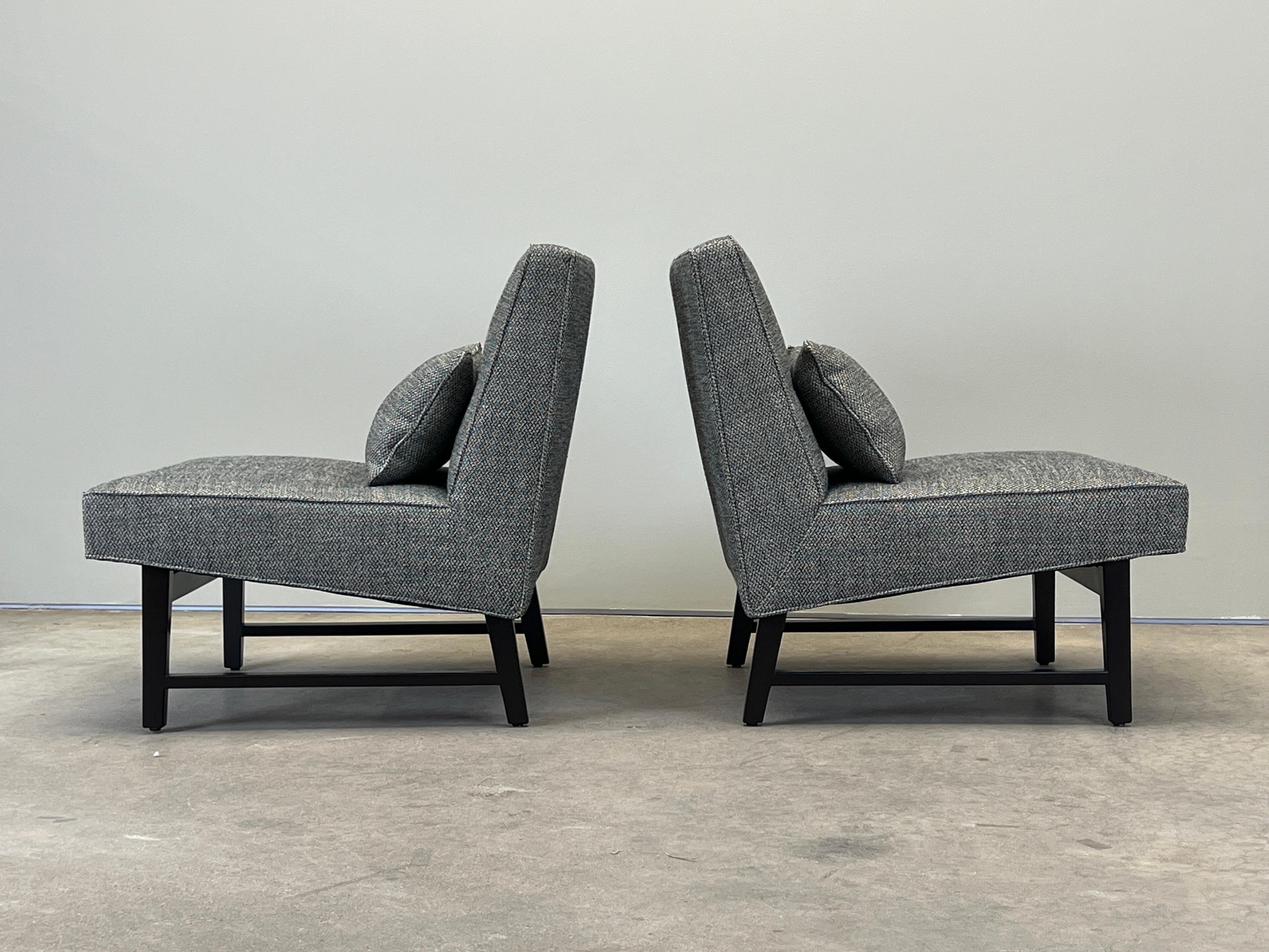 Paire de chaises pantoufles par Edward Wormley pour Dunbar en vente 1