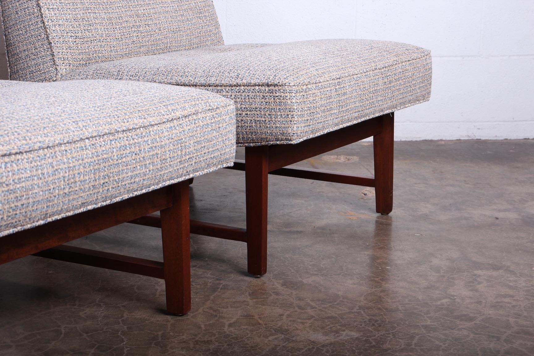 Pair of Slipper Chairs by Edward Wormley for Dunbar For Sale 2