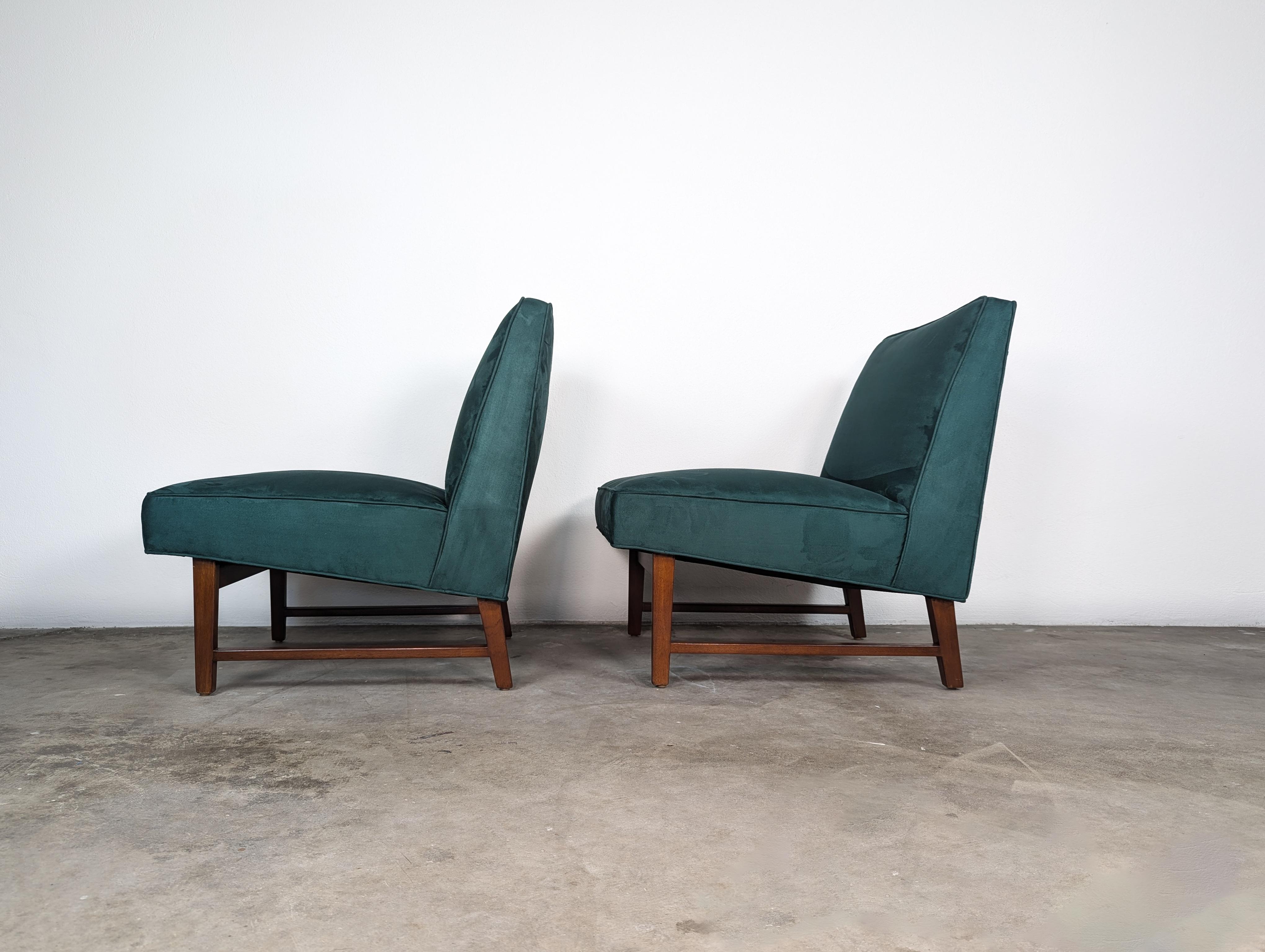 Pair of Slipper Chairs by Edward Wormley for Dunbar For Sale 2