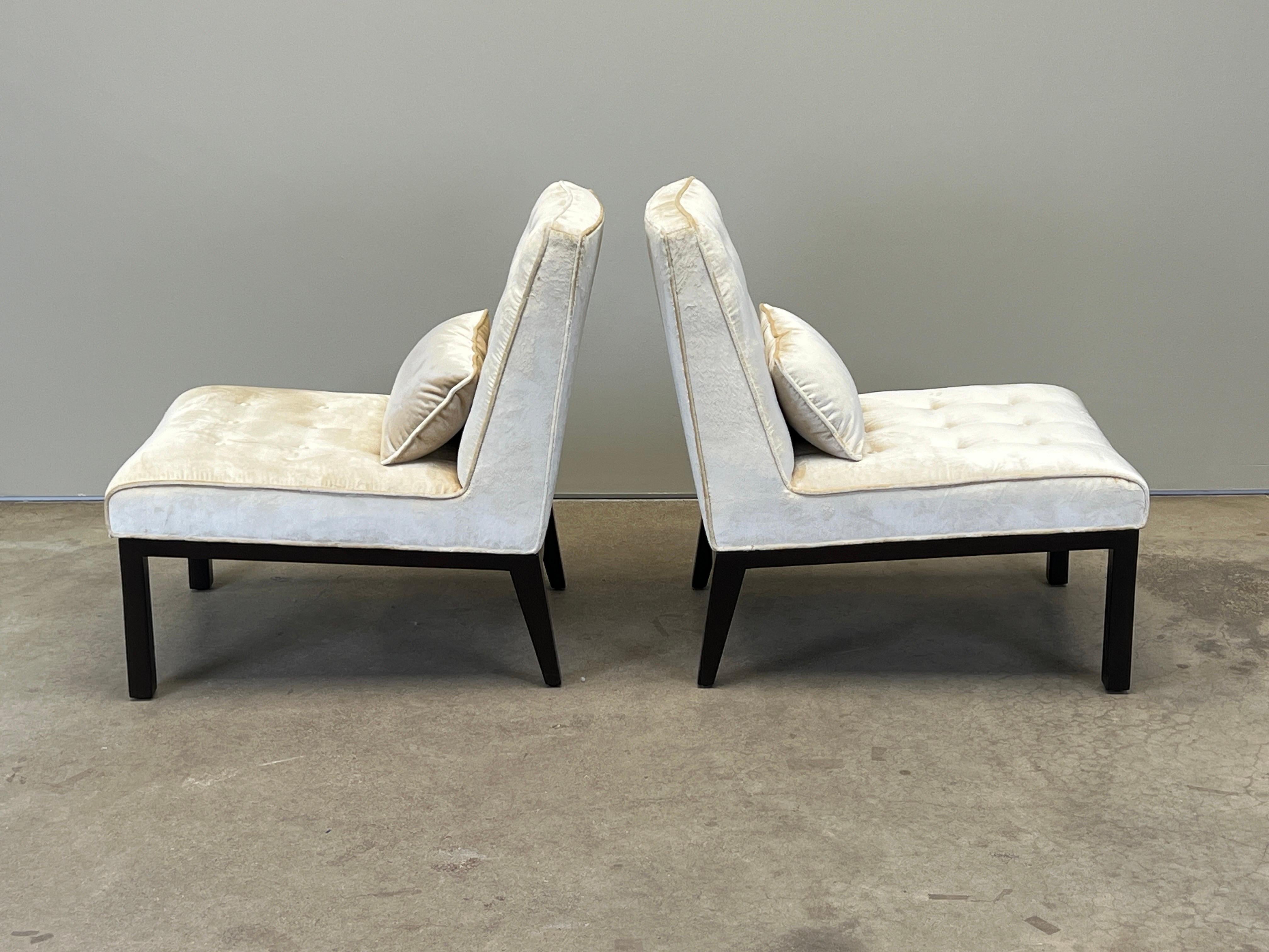 Paire de chaises pantoufles par Edward Wormley pour Dunbar en vente 4