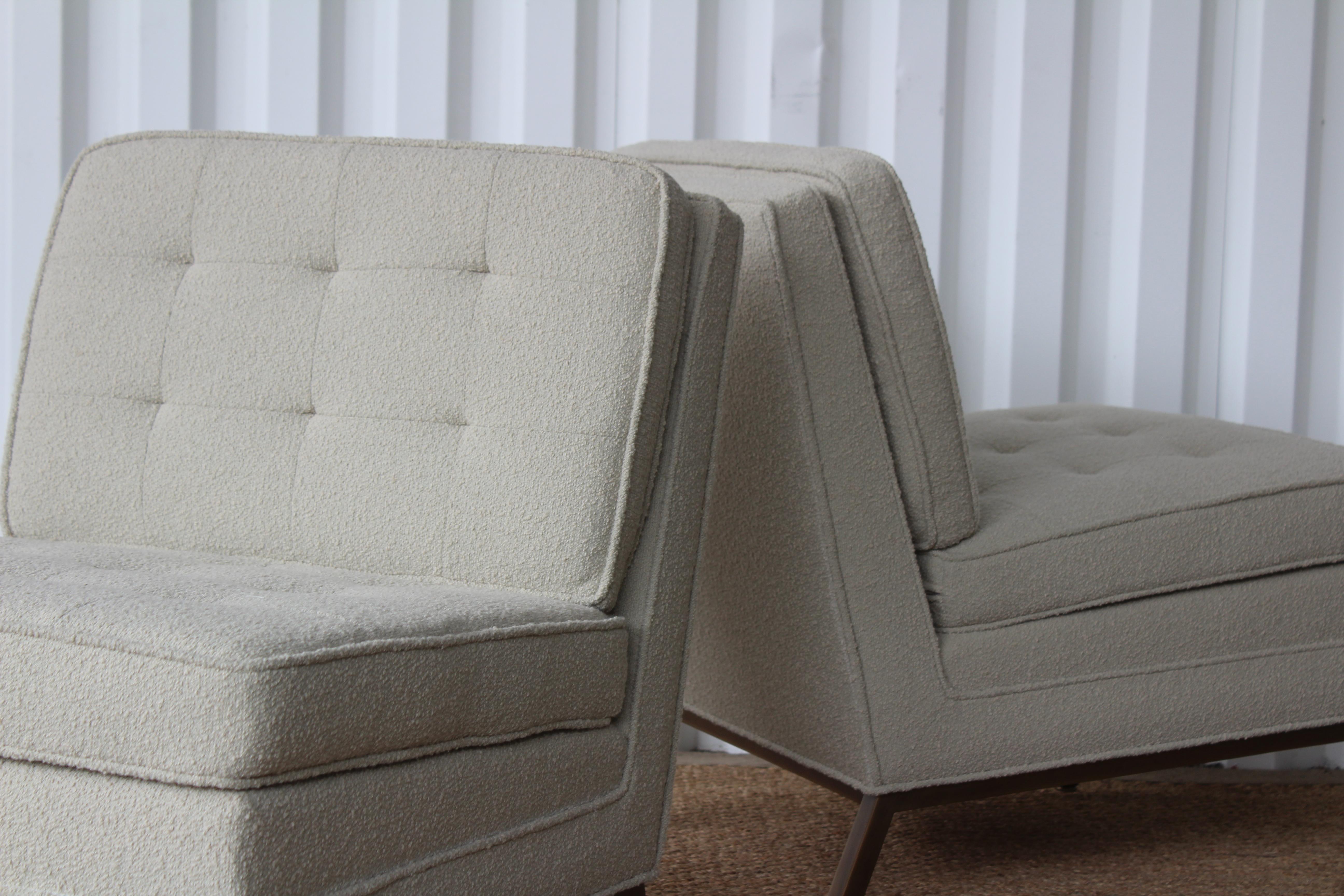 Pair of Slipper Chairs in the style of Florence Knoll, USA, 1950s 2