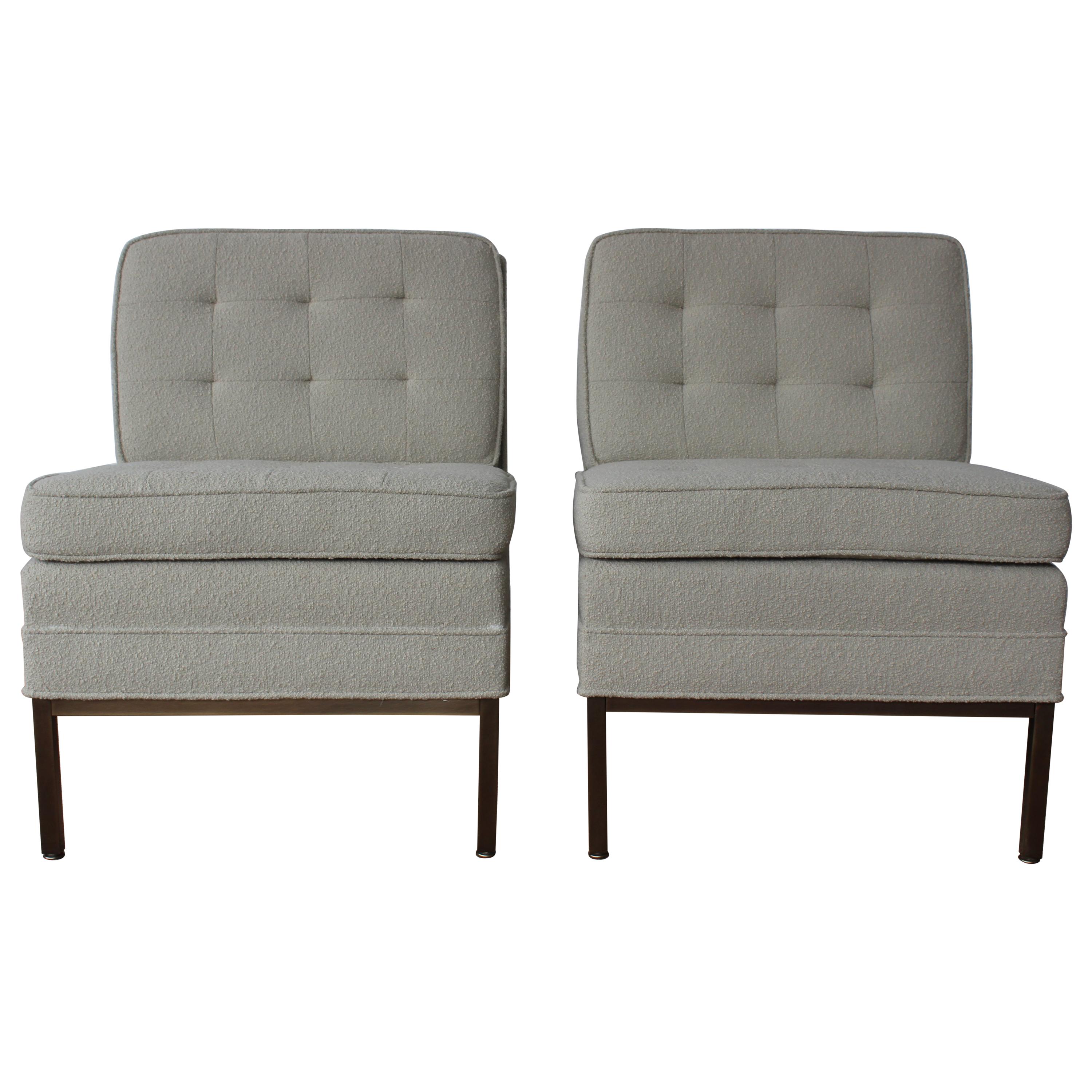 Pair of Slipper Chairs in the style of Florence Knoll, USA, 1950s