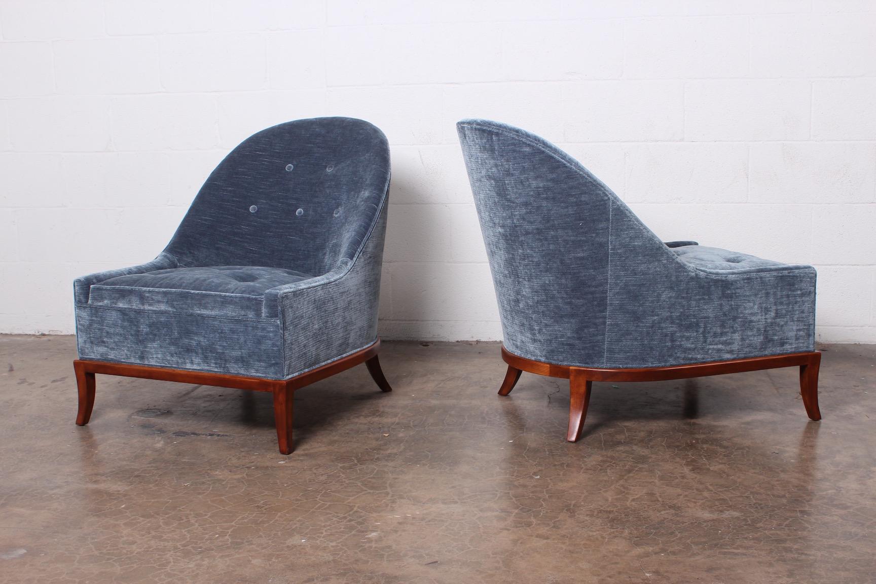 Pair of Slipper Chairs by T.H. Robsjohn-Gibbings for Widdicomb In Excellent Condition In Dallas, TX
