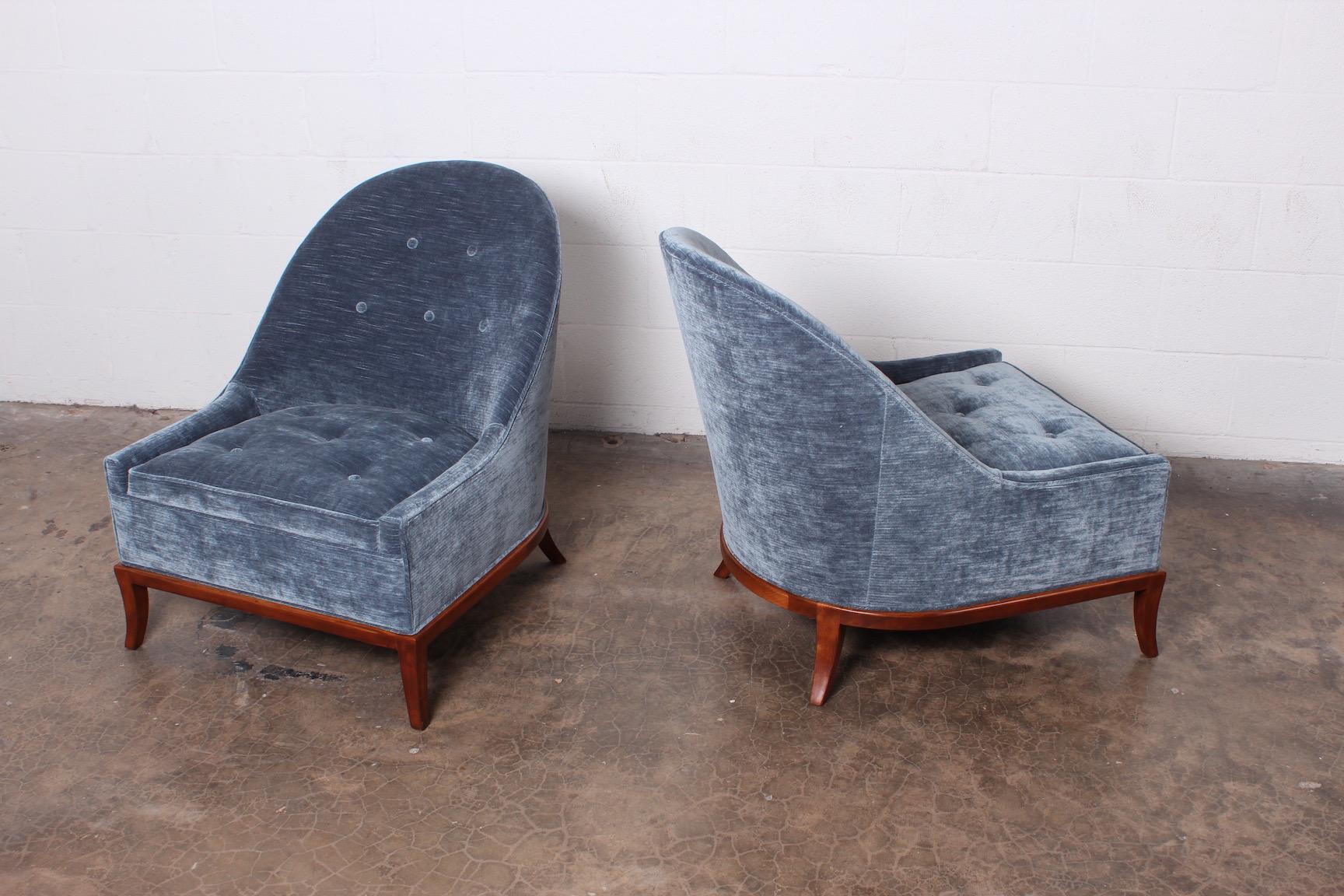 Mid-20th Century Pair of Slipper Chairs by T.H. Robsjohn-Gibbings for Widdicomb