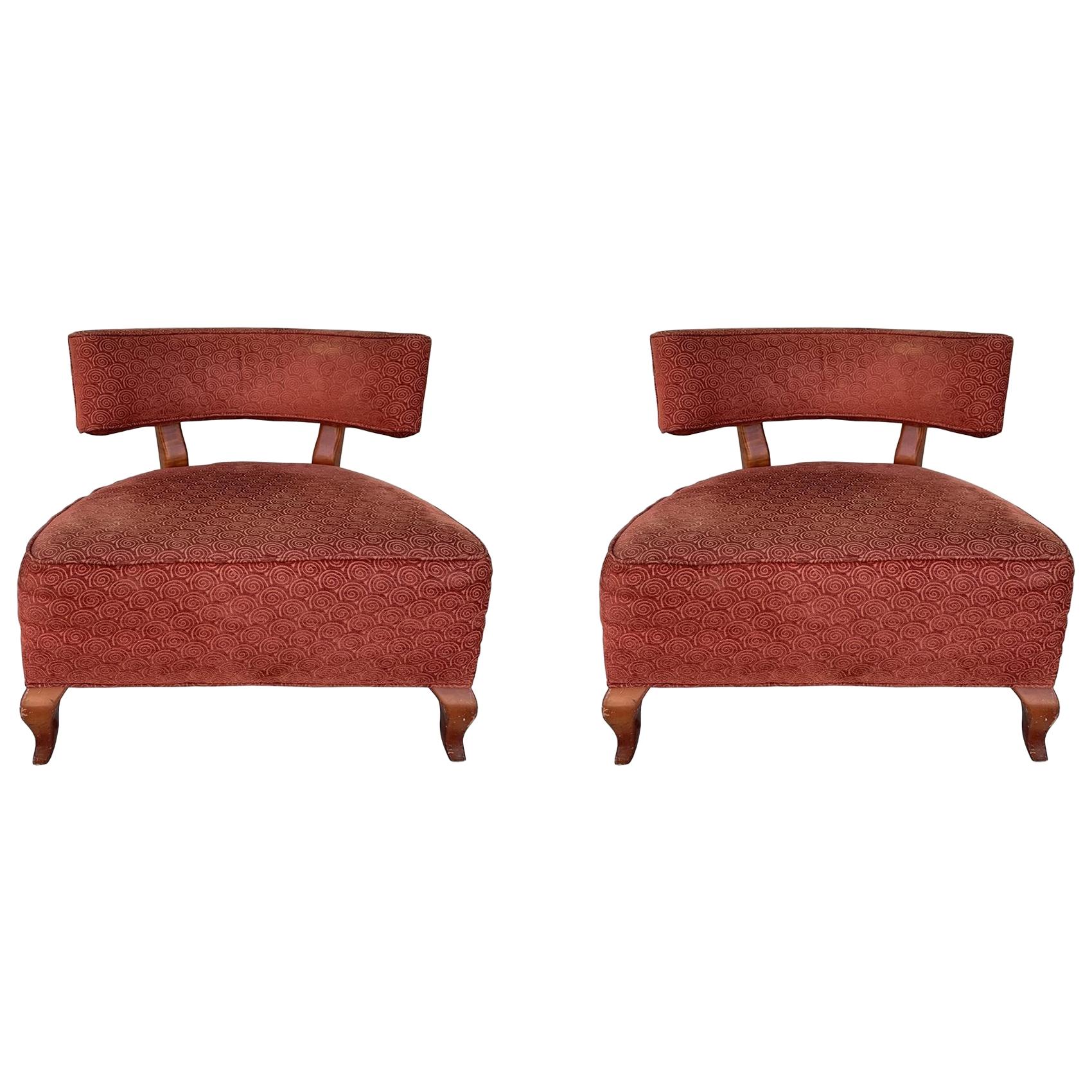 Pair of Slipper Chairs by Thayer Coggin