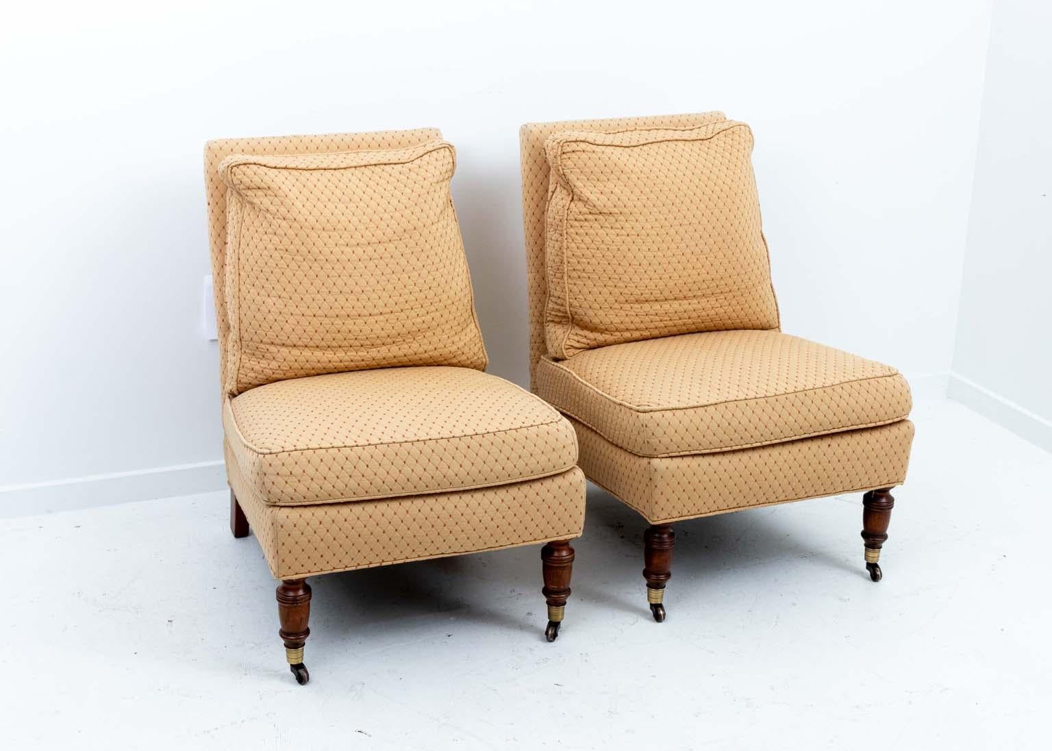 Hollywood Regency Pair of Slipper Chairs