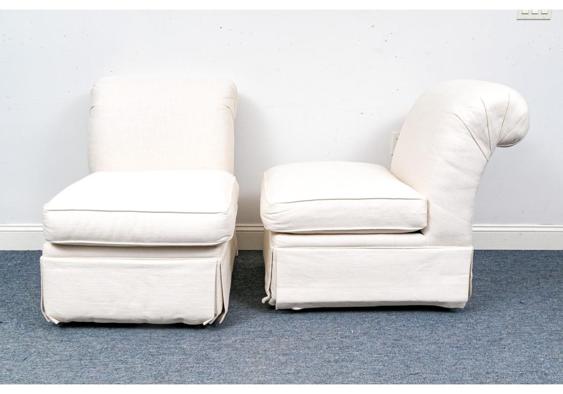 Hollywood Regency Pair Of Slipper Chairs In Billy Baldwin Style