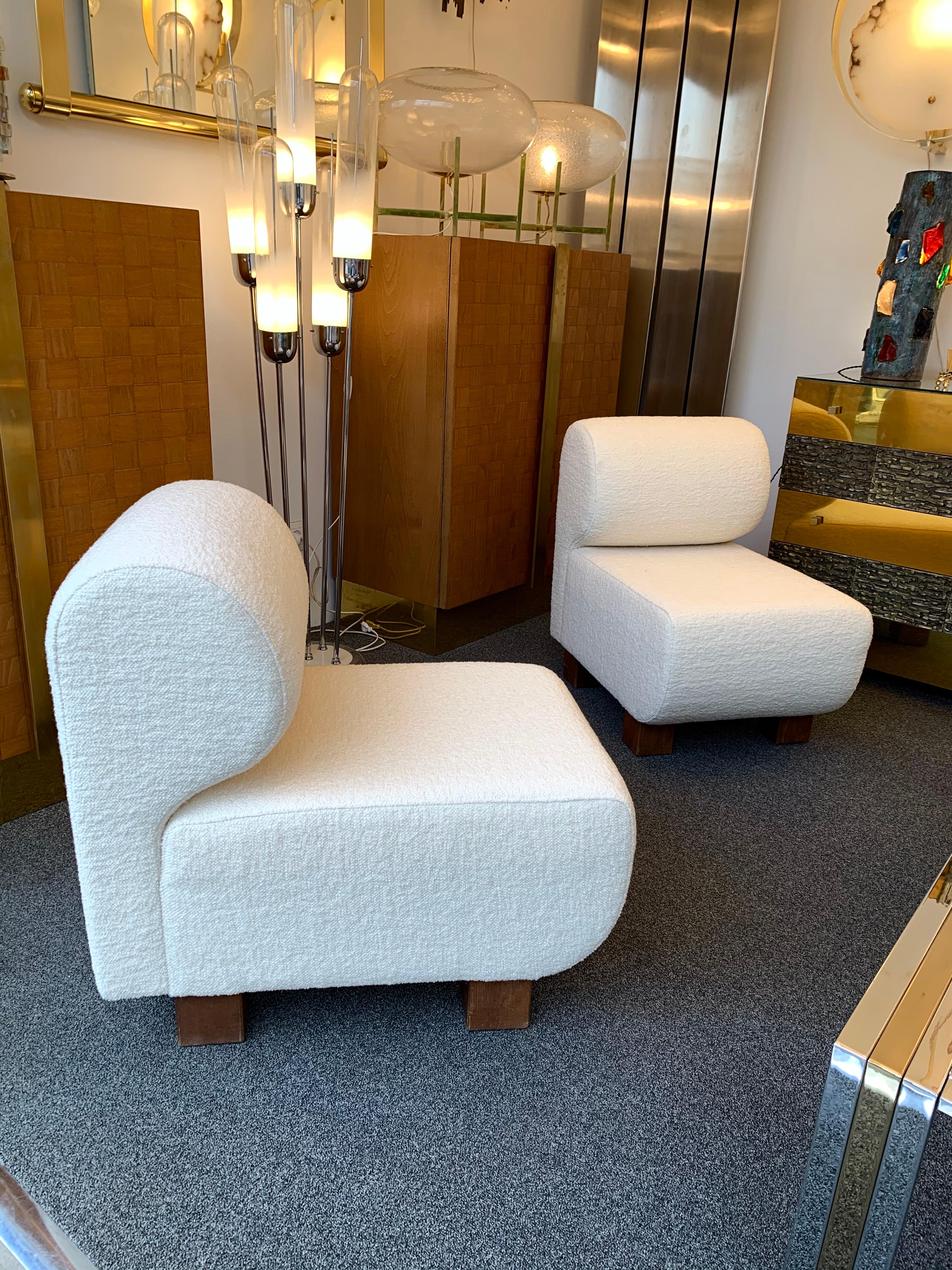 Pair of Slipper Chairs P, Italy, 1970s In Good Condition In SAINT-OUEN, FR