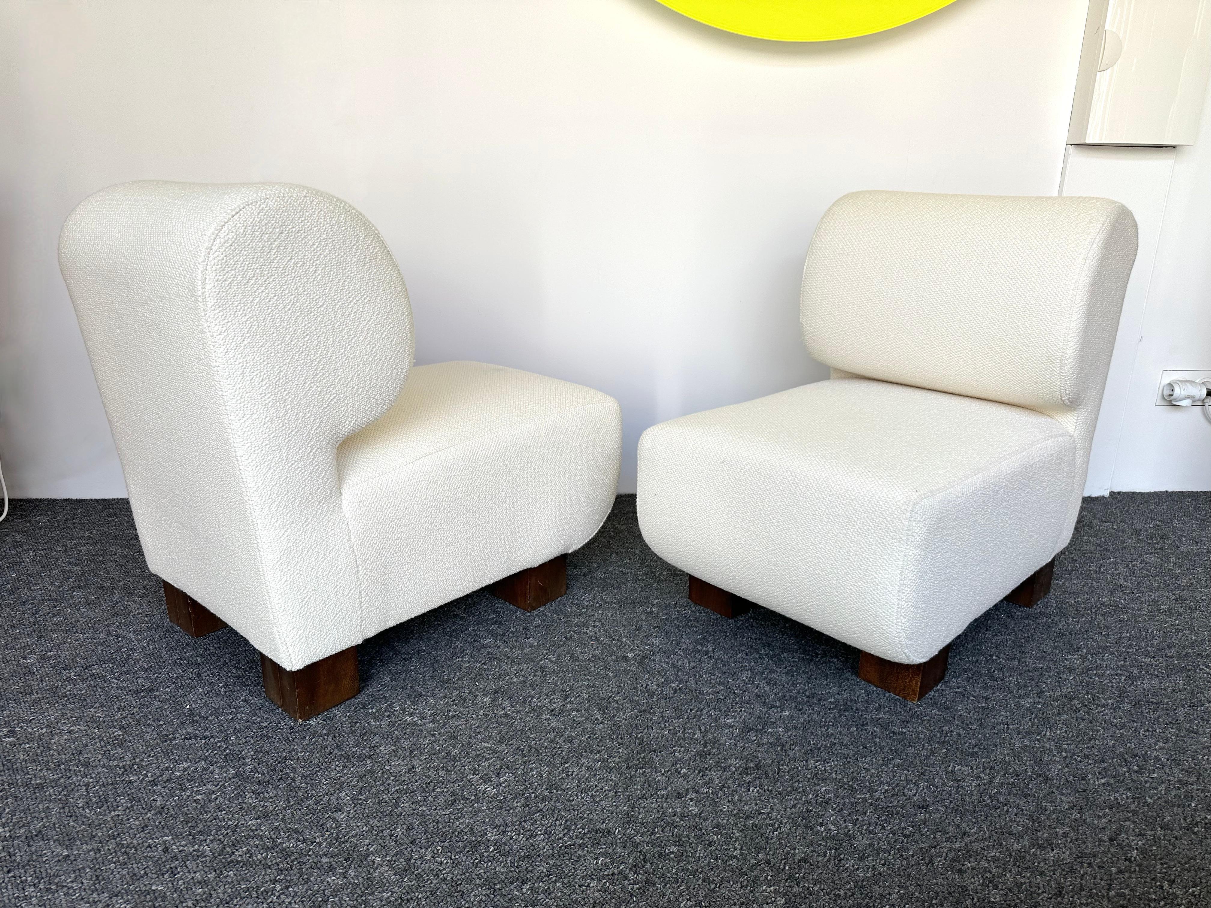 Pair of Slipper Chairs P, Italy, 1970s For Sale 1