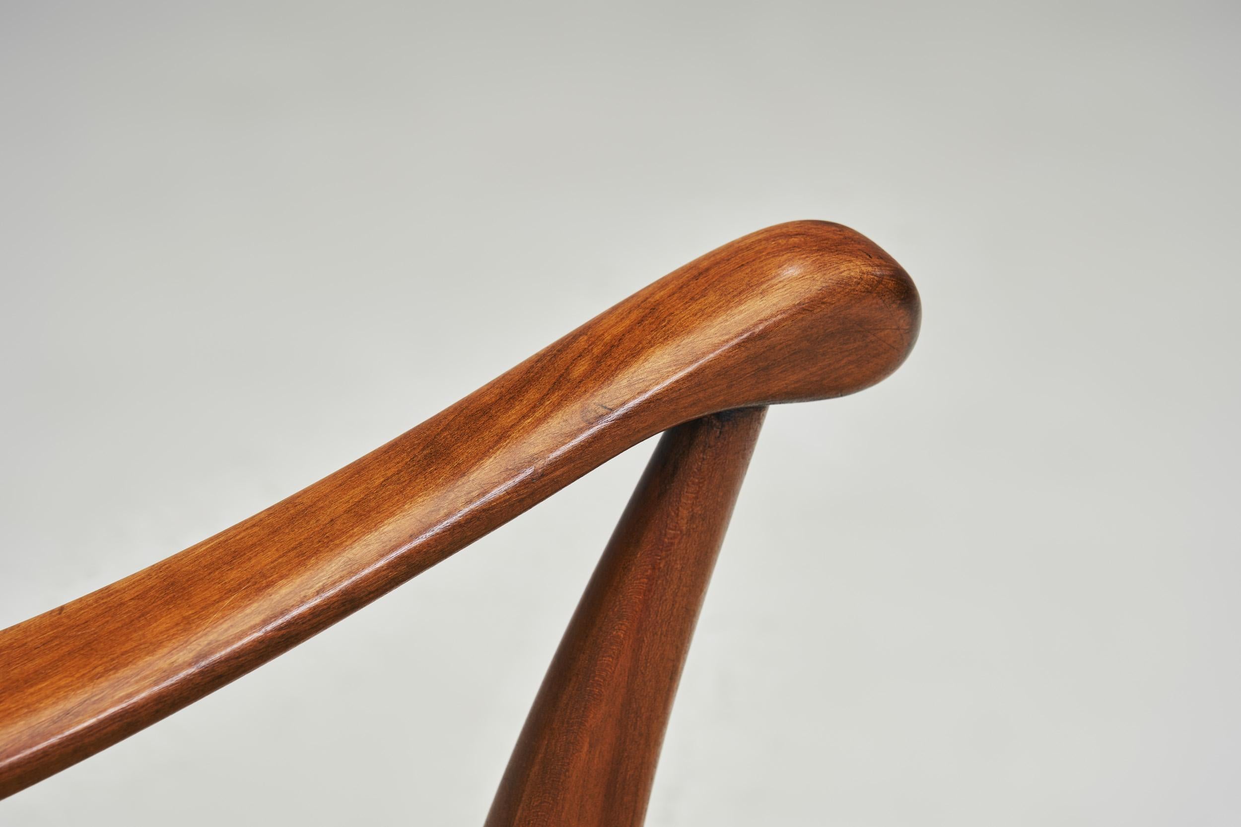 Pair of Slipper Chairs Upholstered in Sheepskin, Europe 1960s 4