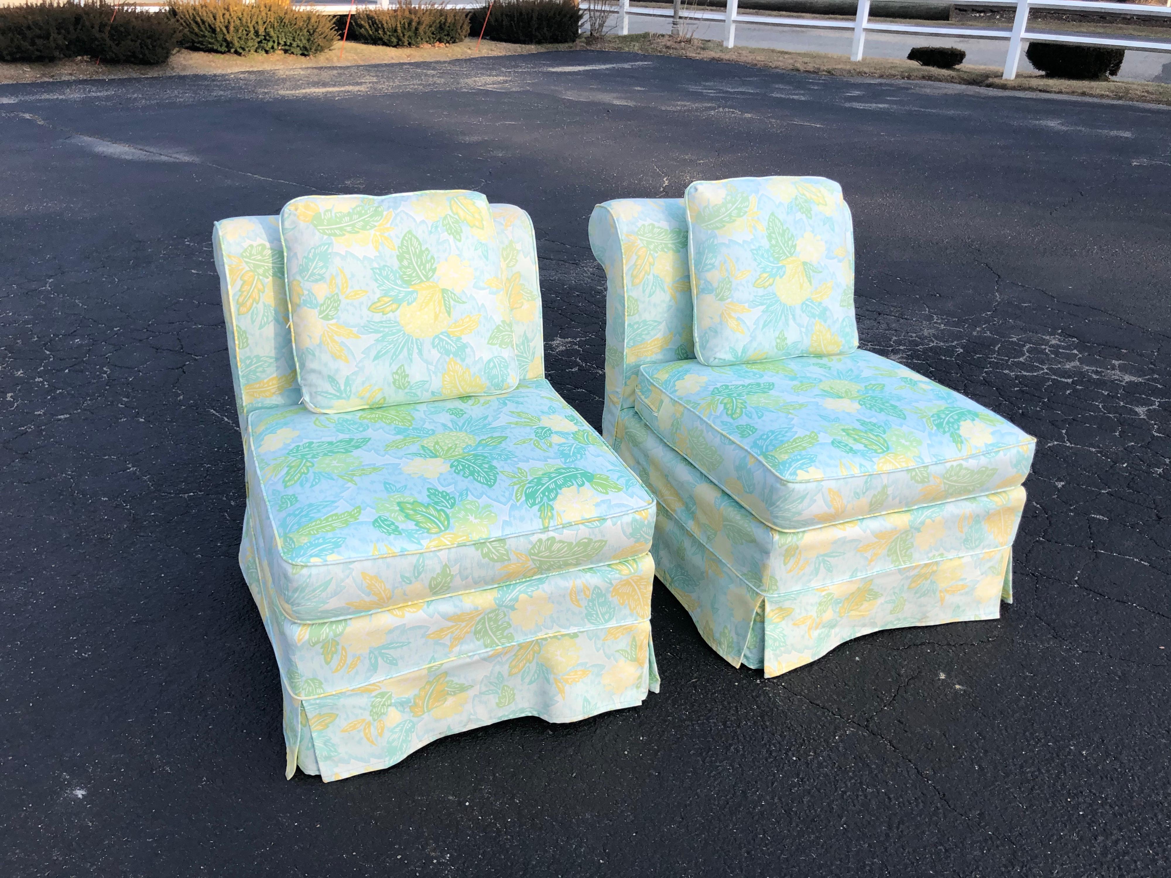 Pair of Slipper Chairs with Cushion 1