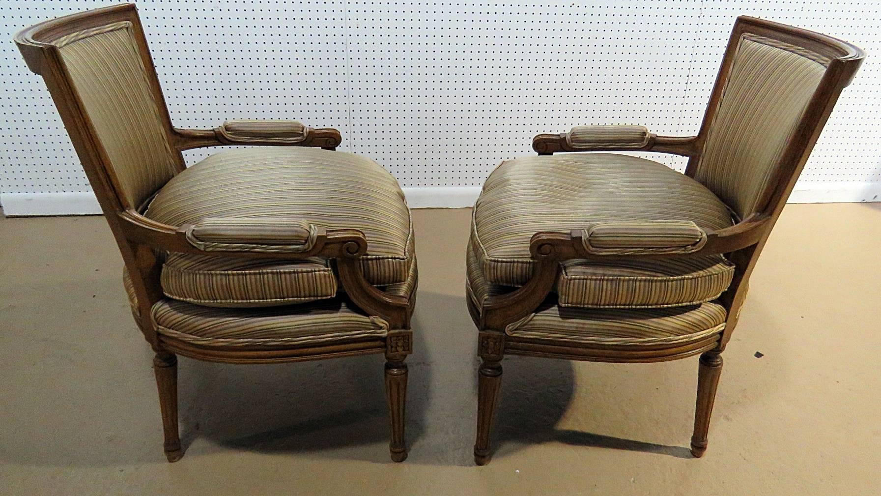 Pair of Sloane Louis XVI Style Armchairs 2