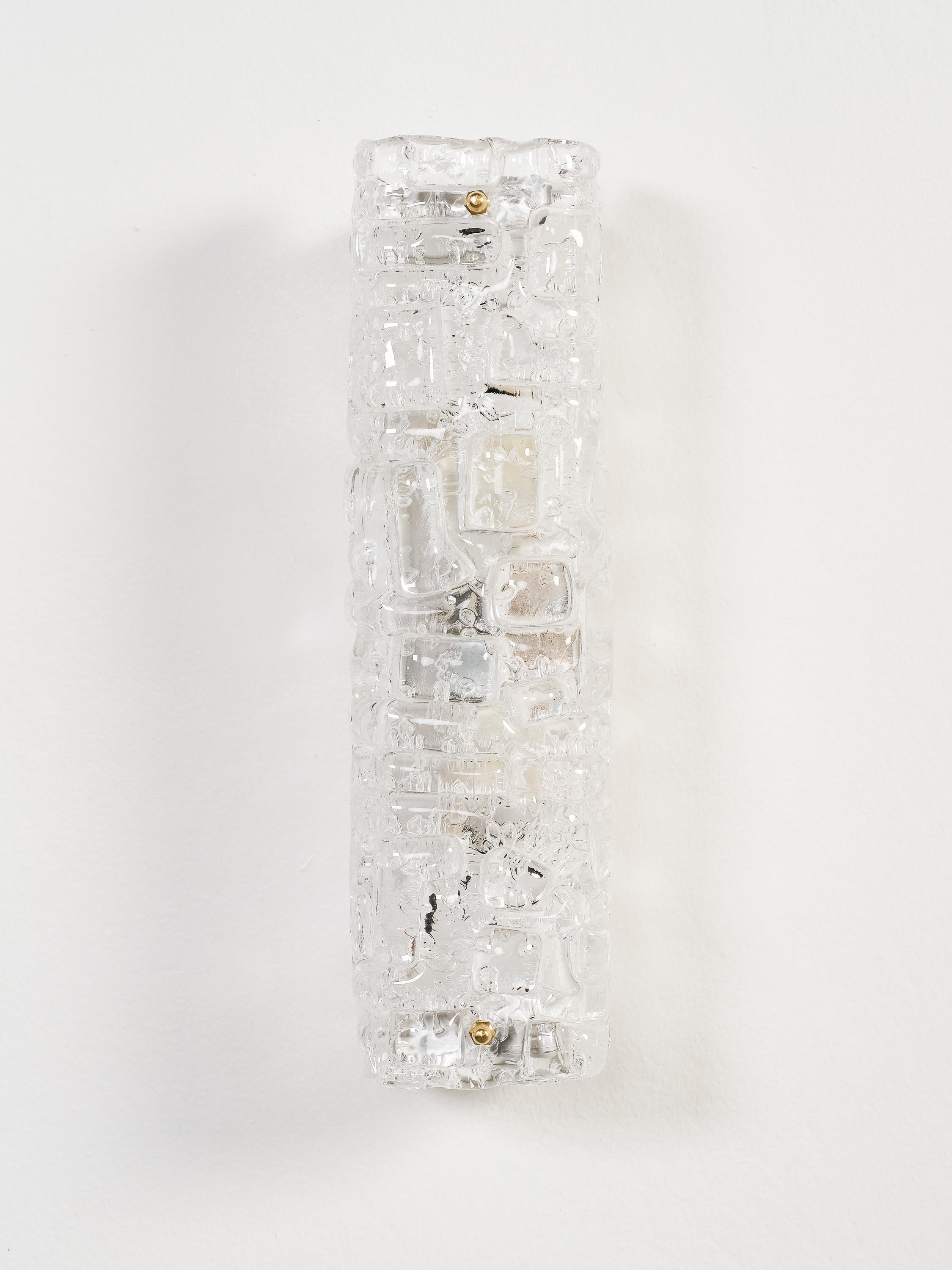 Pair of 'Slovenia' Glass Wall Lamps by Fagerhults Belysning, Sweden, 1960s In Good Condition For Sale In Karis, Nyland