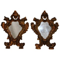 Pair of Small 18th Century, Italian Baroque Mirrors
