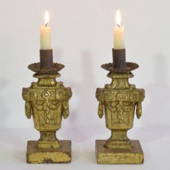 Pair of Small 18th Century Italian Neoclassical Candleholders / Candlesticks